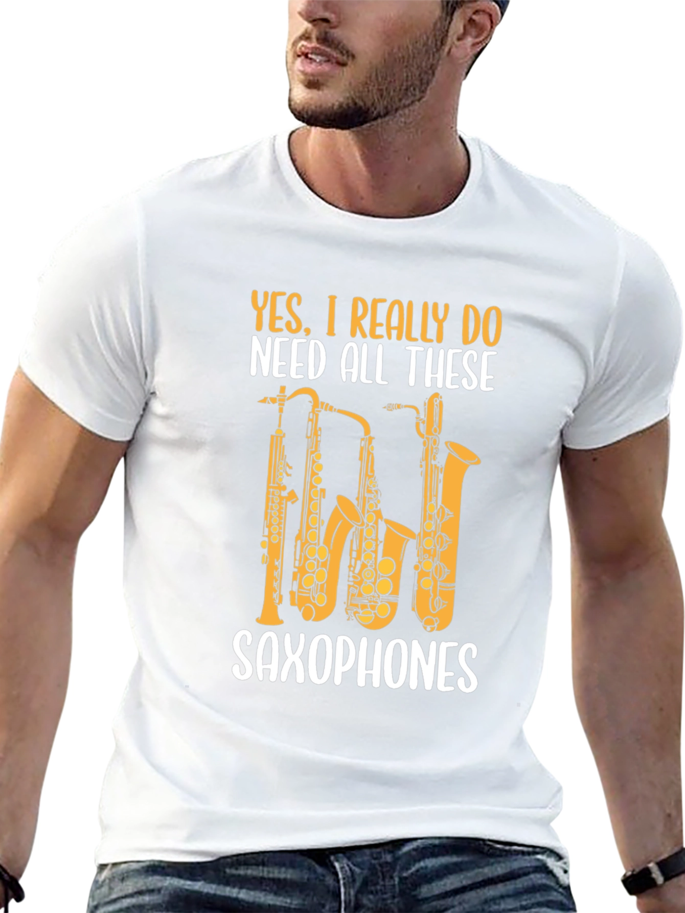 Saxophones Graphic T-Shirt Musician Band Tee