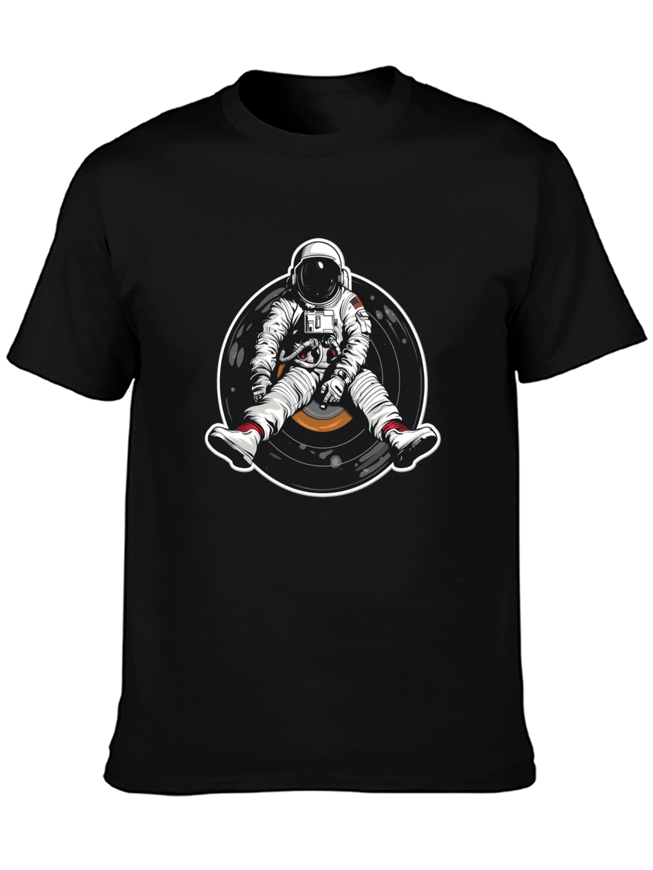 Astronaut Vinyl Record Graphic T-Shirt