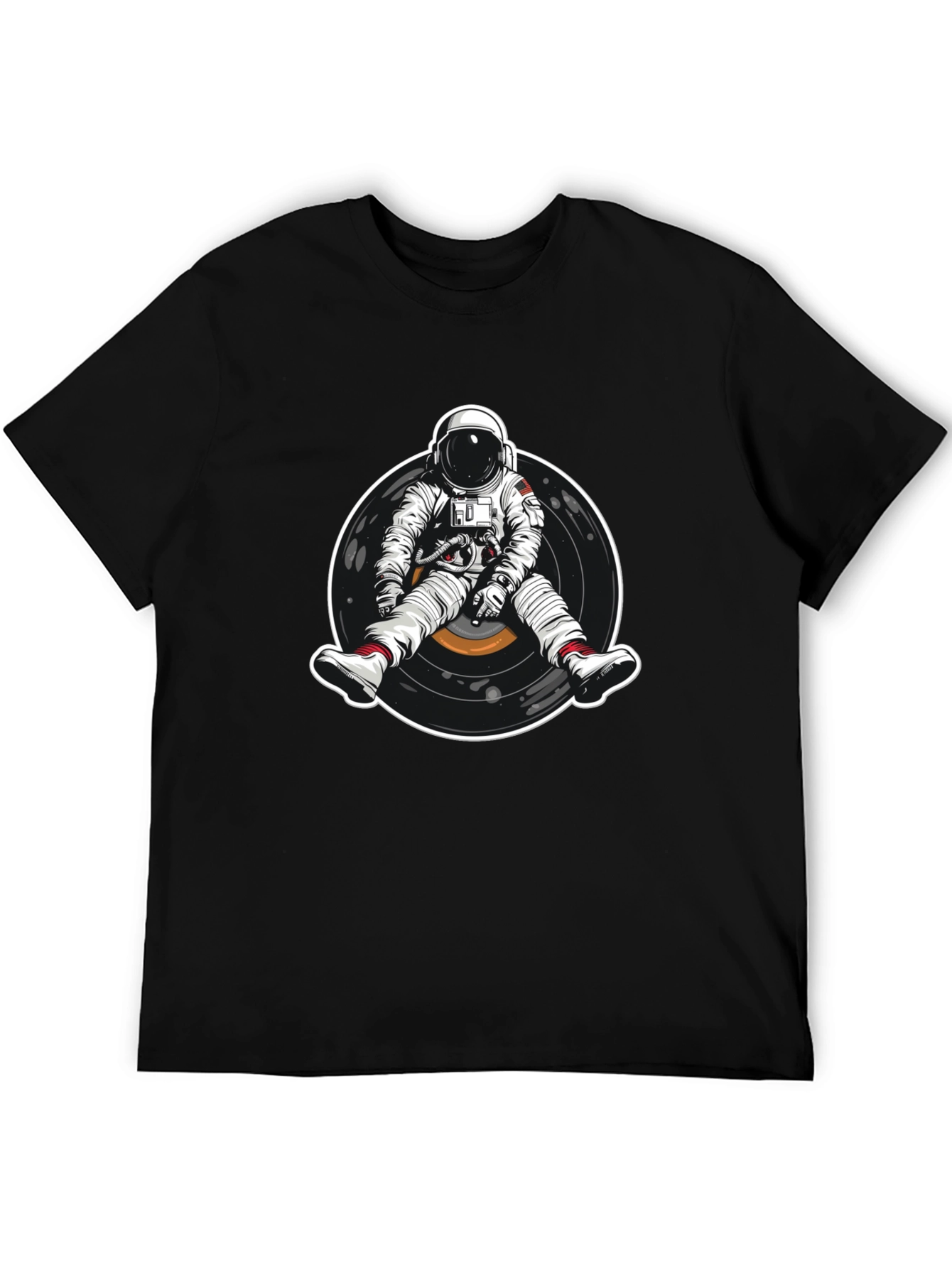Astronaut Vinyl Record Graphic T-Shirt