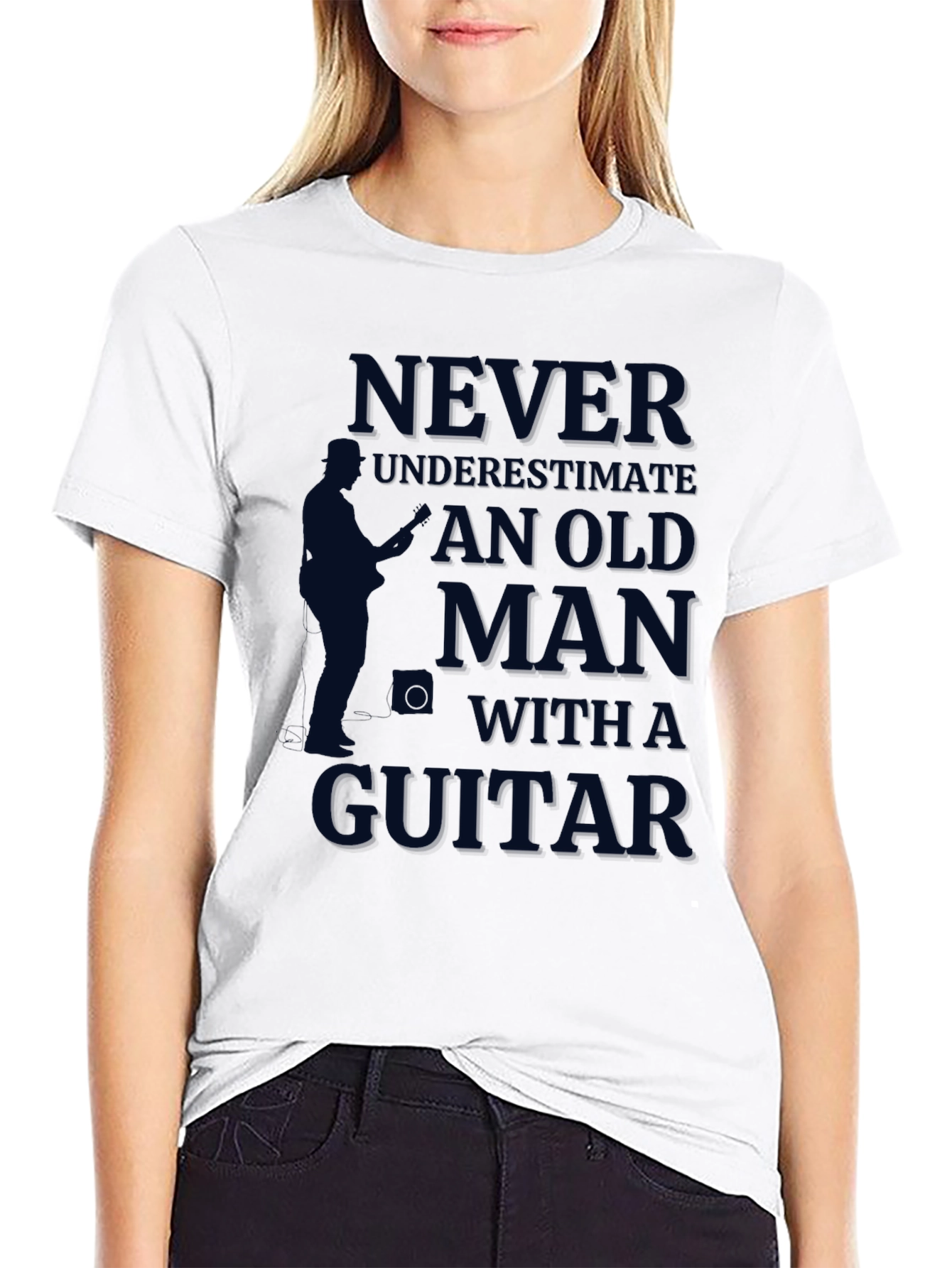 Old Man Guitar Player Graphic T-Shirt