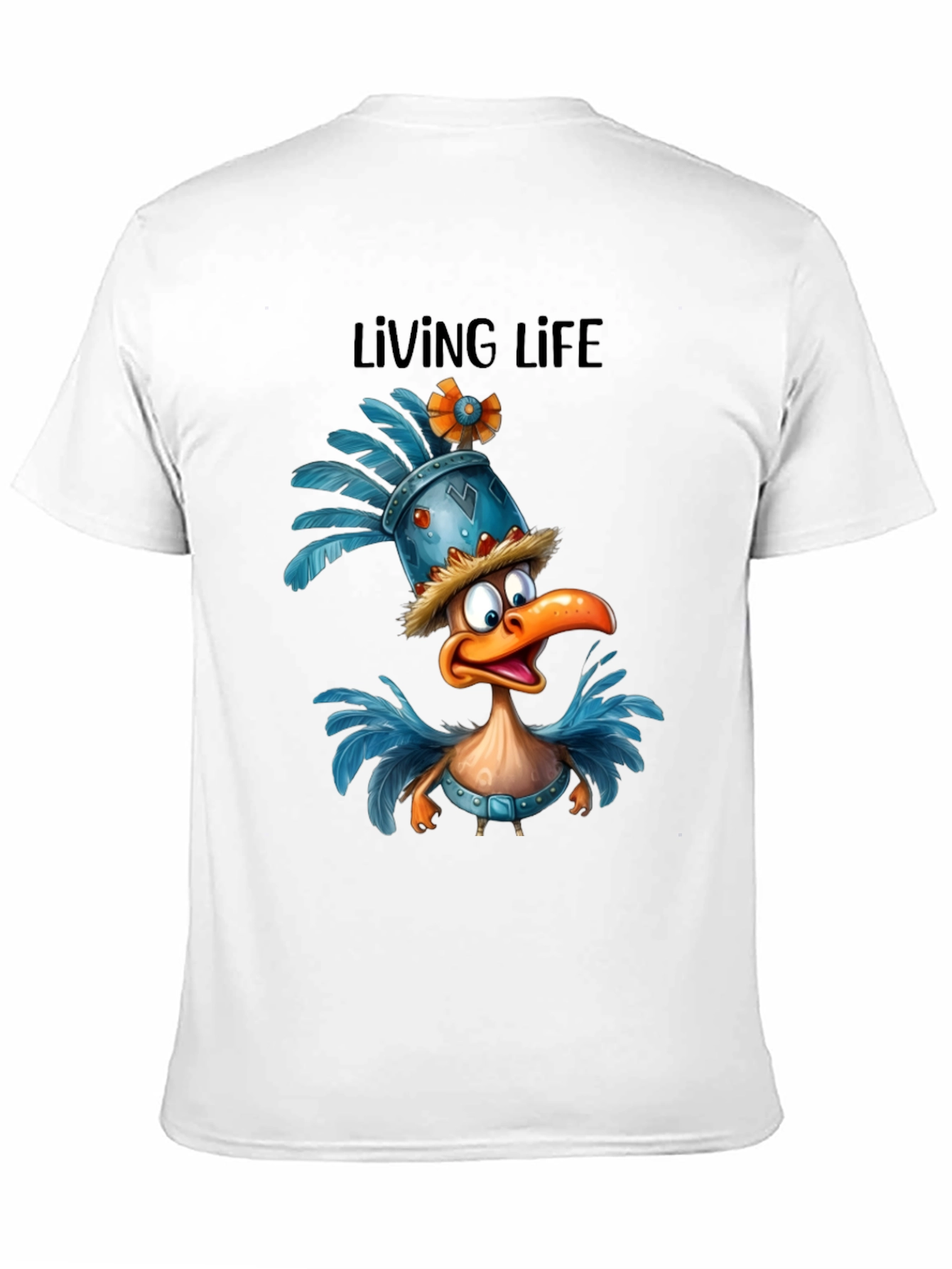 Living Life Cartoon Duck Graphic T-Shirt