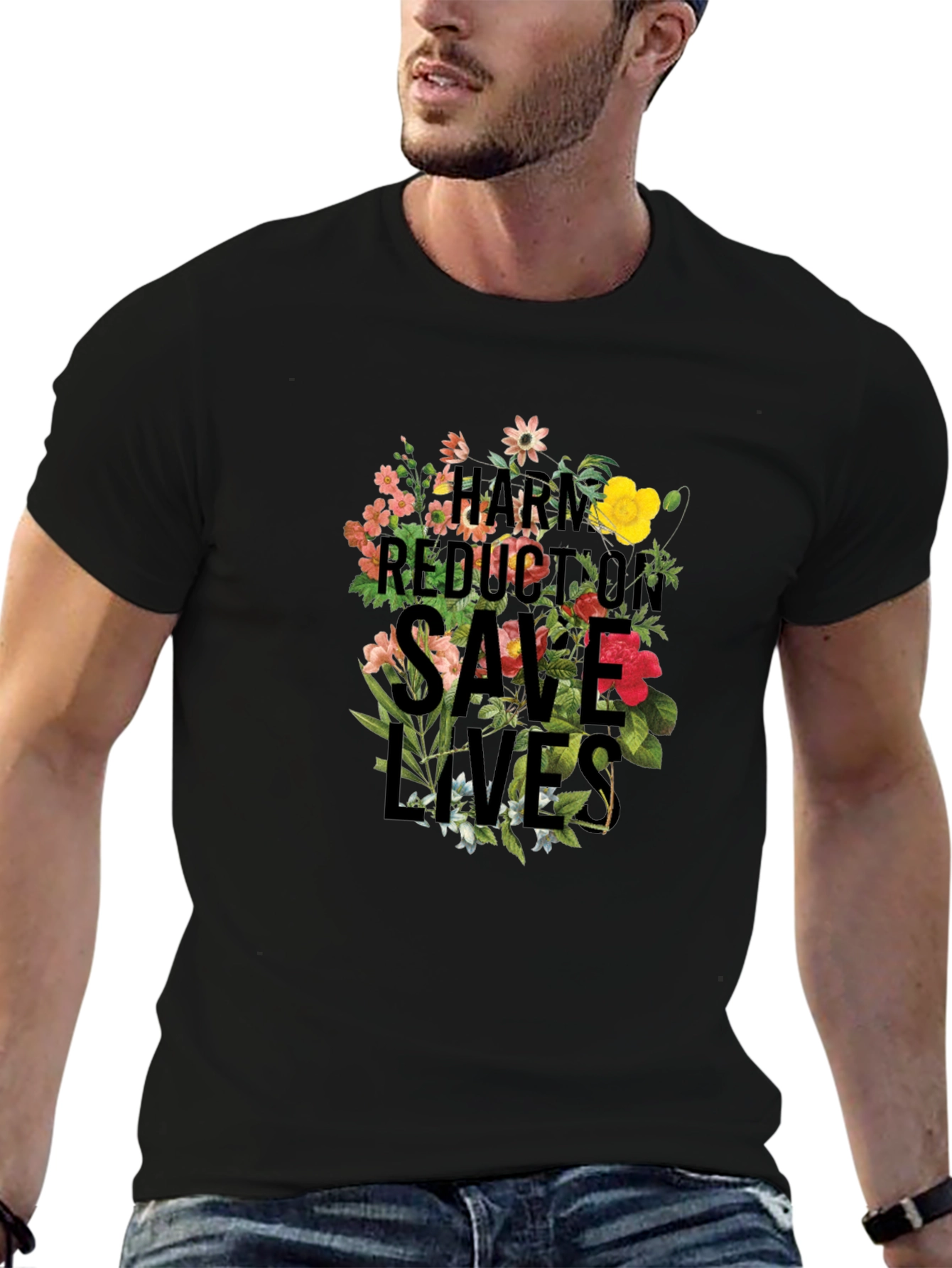 Harm Reduction Saves Lives Floral Tee