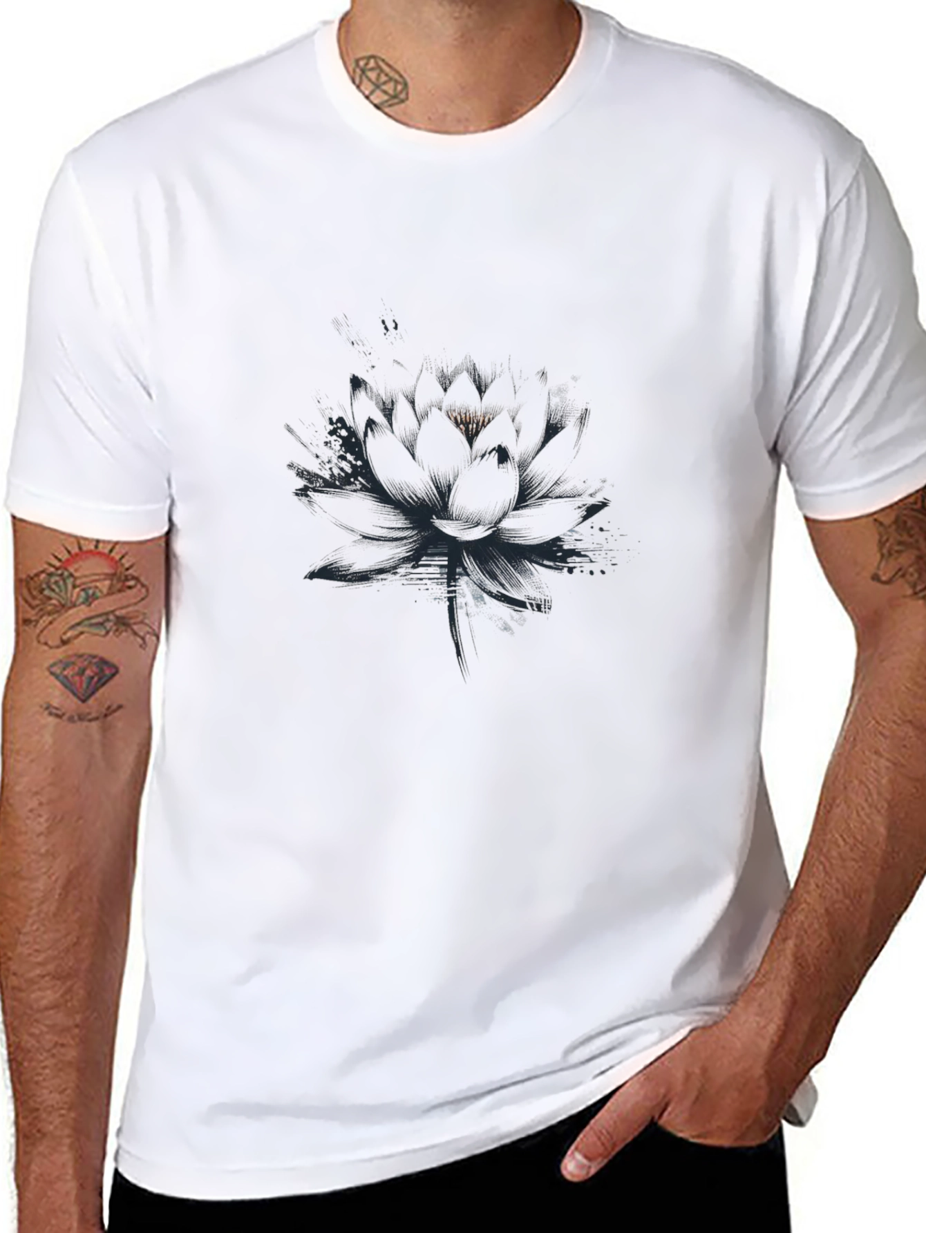 Black Lotus Graphic T-Shirt for Men