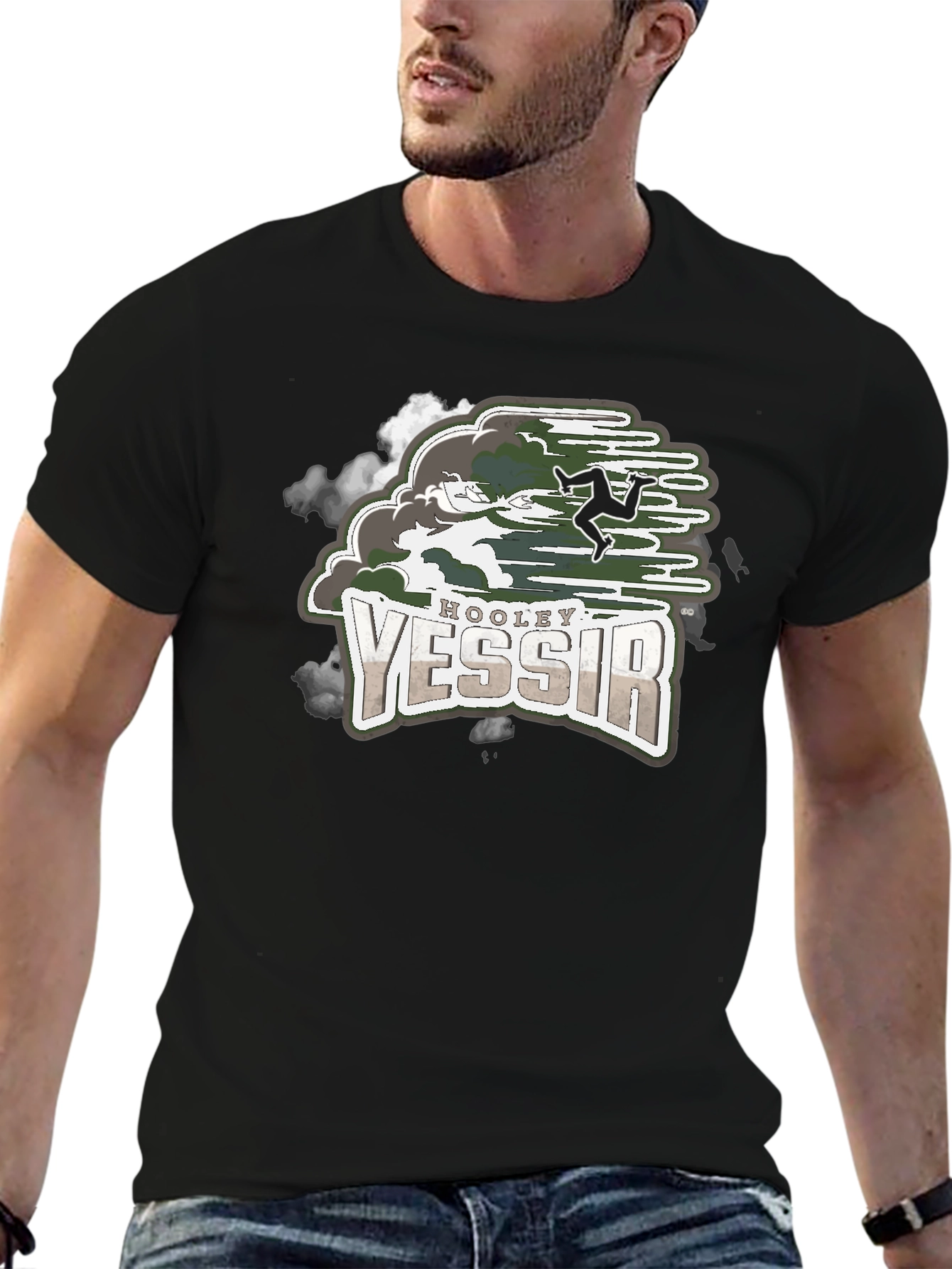 Hooley Yessir Graphic T-Shirt - Isle of Man Design