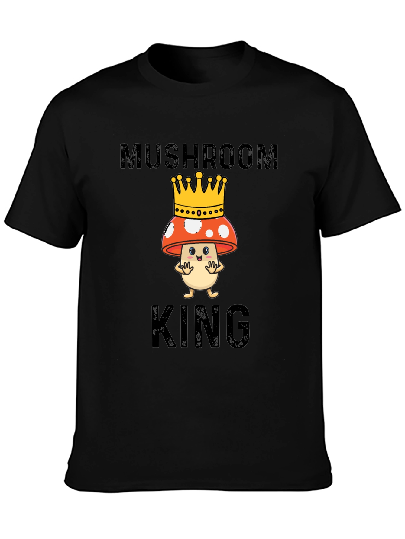 Mushroom King Graphic Tee - Funny Cartoon T-Shirt