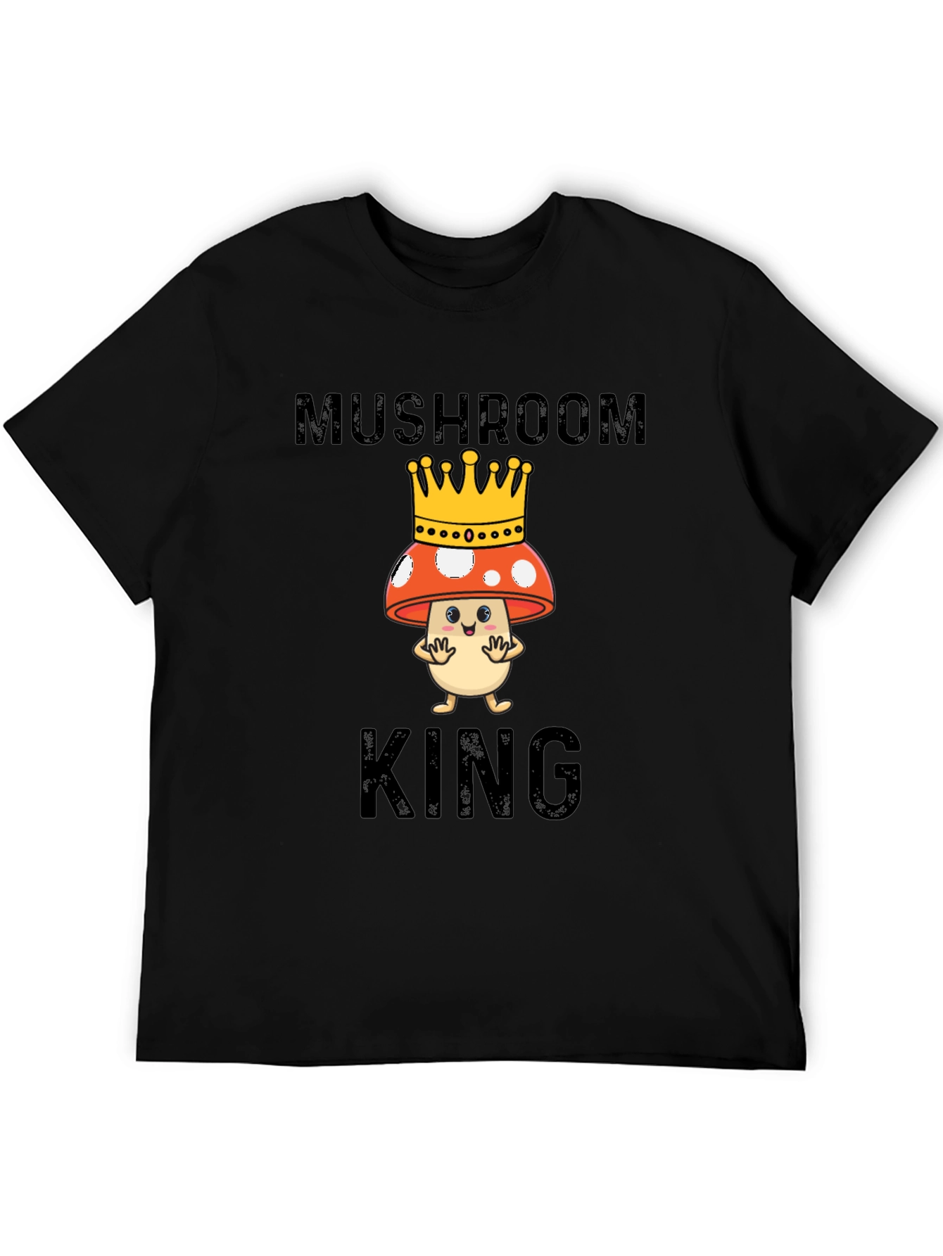 Mushroom King Graphic Tee - Funny Cartoon T-Shirt