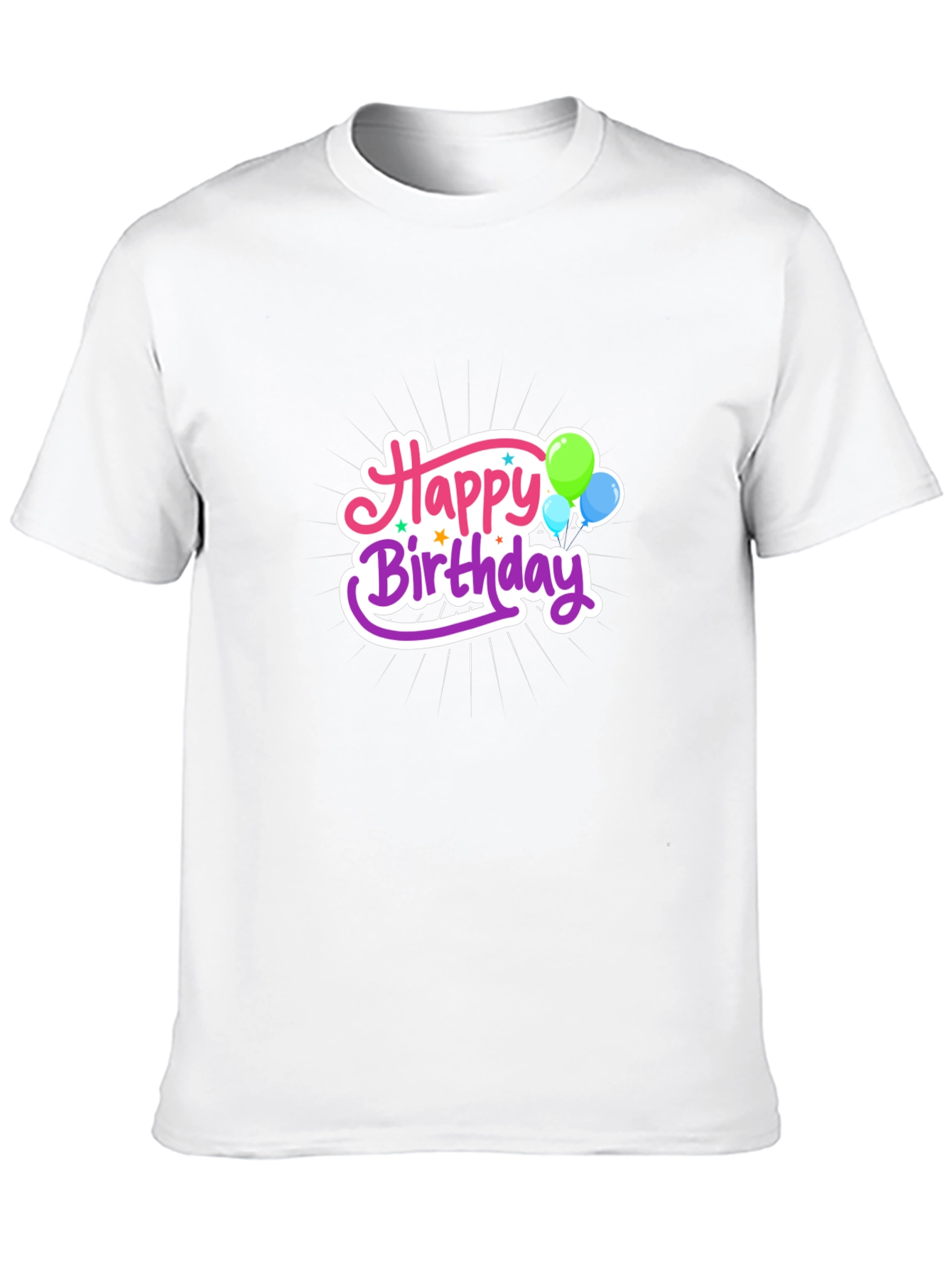 Happy Birthday Graphic Black T-Shirt
