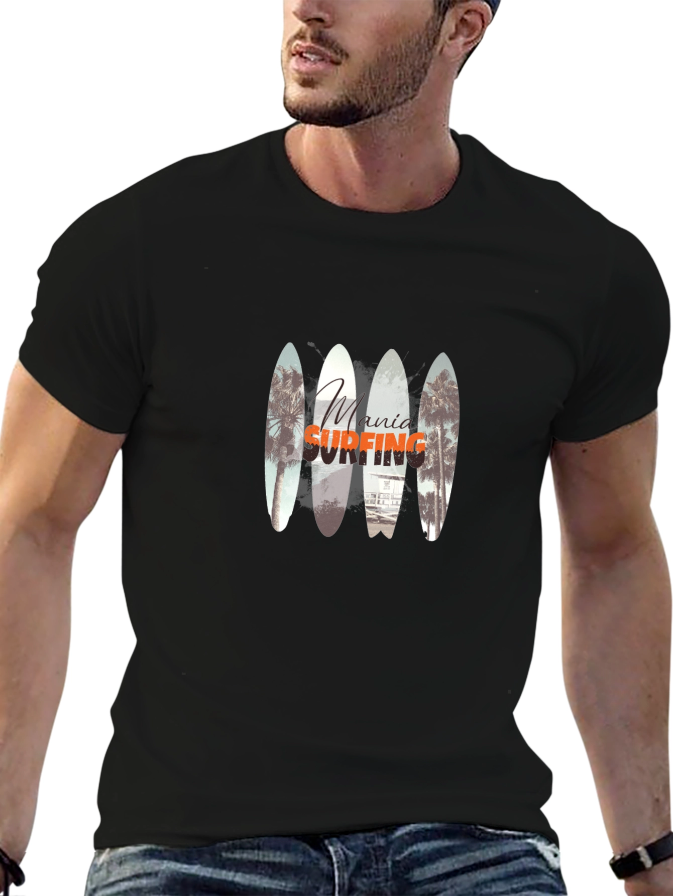 Mania Surfing Black Tee Shirt