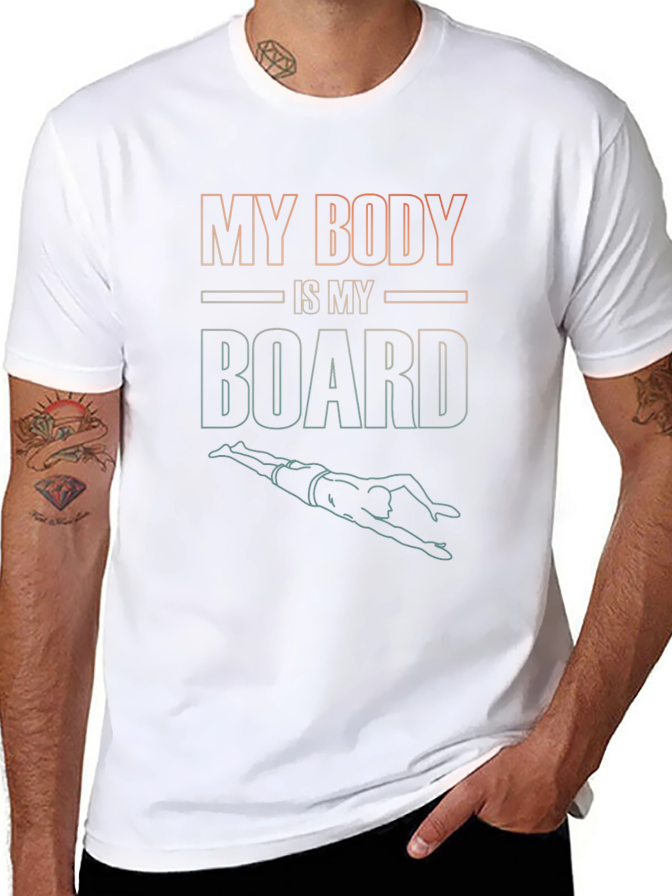My Body Is My Board T-Shirt - Swimmer Tee