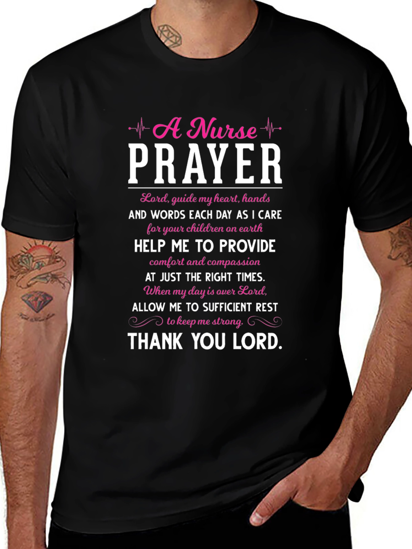 Nurse Prayer Graphic T-Shirt - Inspirational Tee