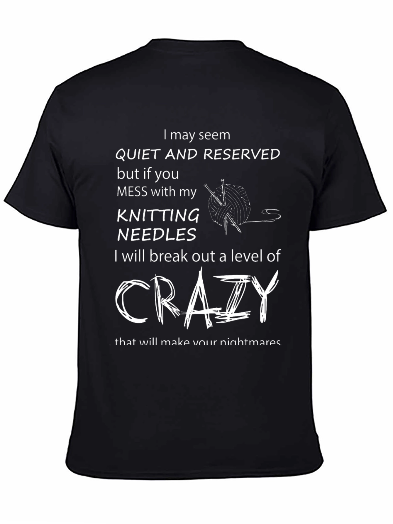 Funny Knitting Crazy T-Shirt Gift for Knitters