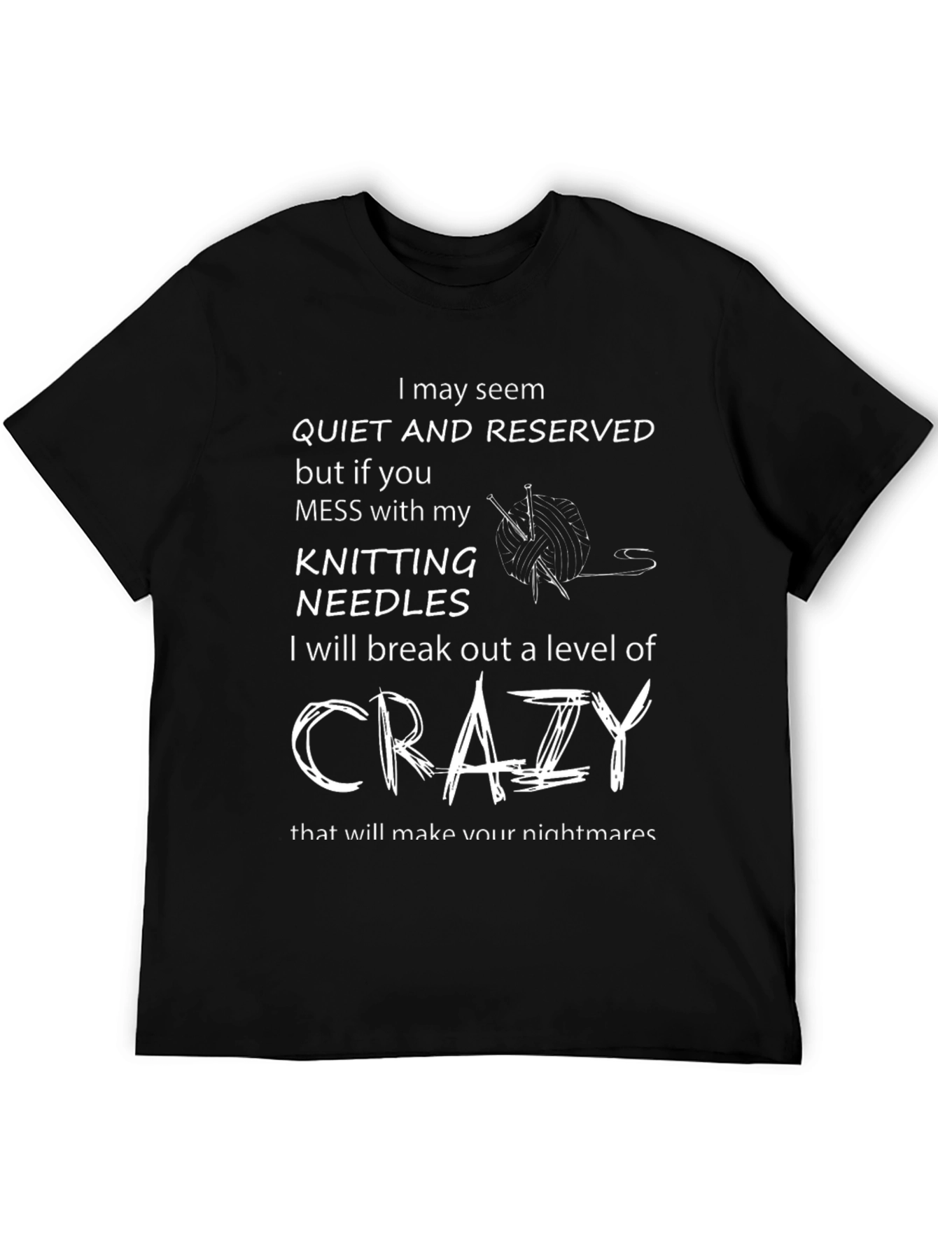Funny Knitting Crazy T-Shirt Gift for Knitters