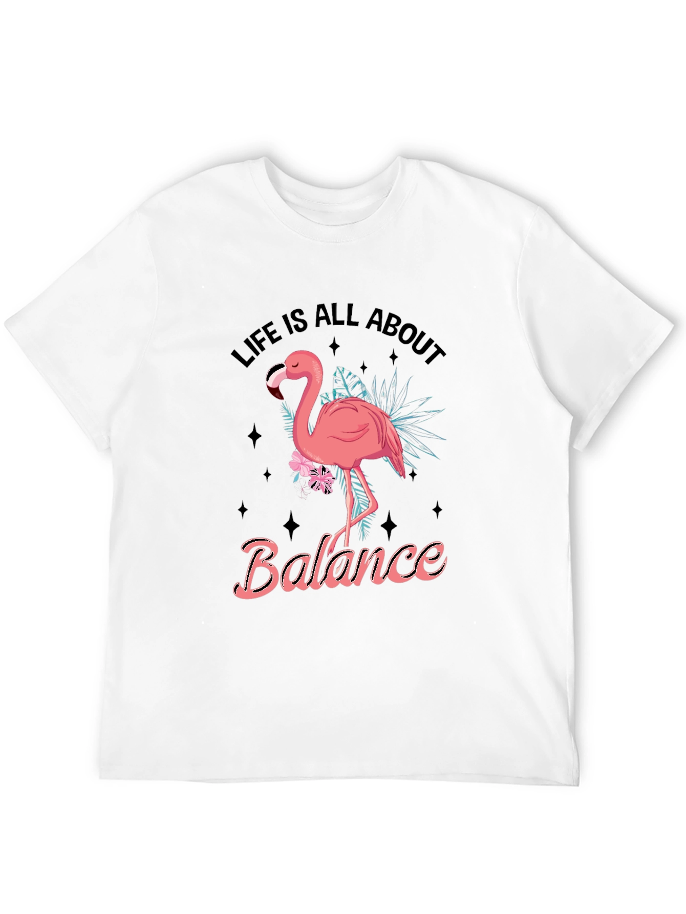 Life Balance Flamingo Graphic Tee - Black