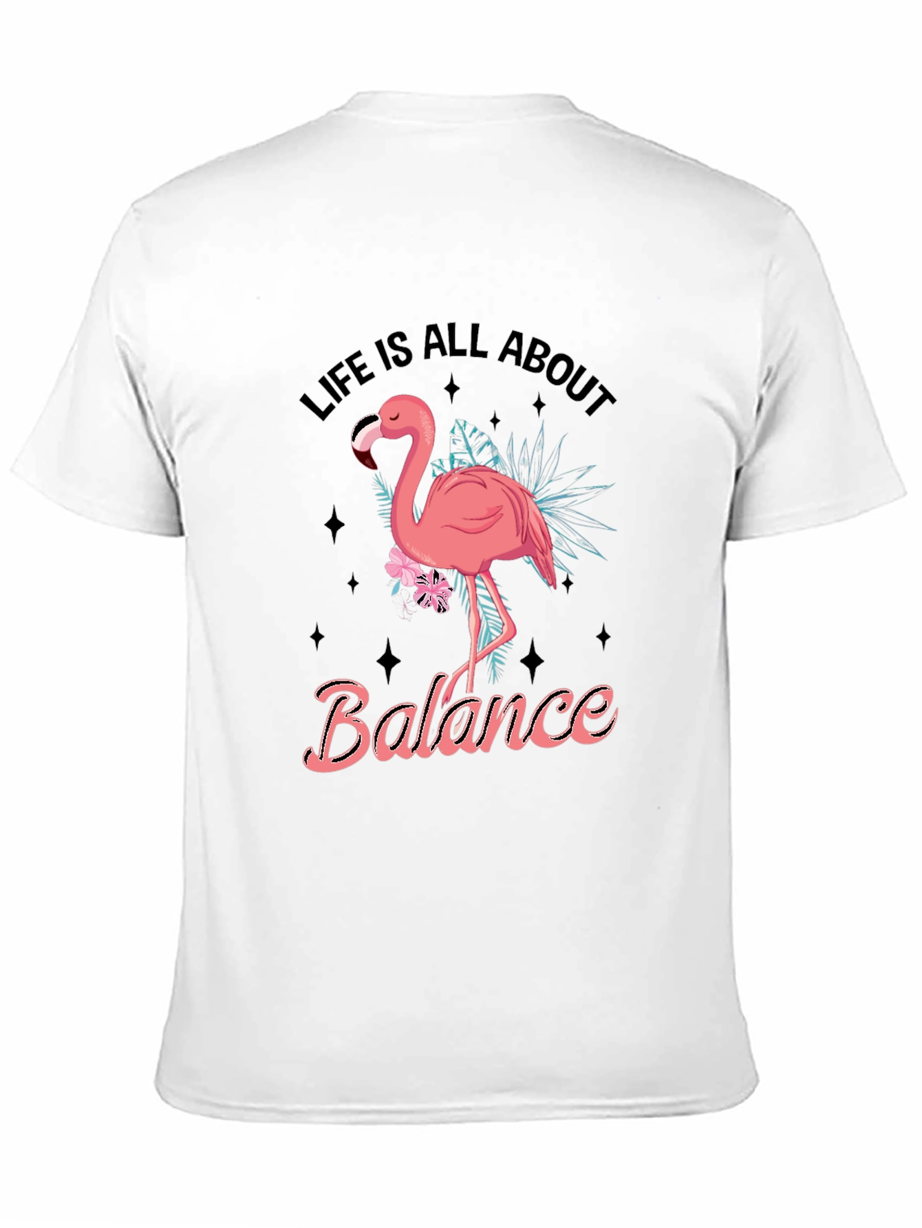 Life Balance Flamingo Graphic Tee - Black