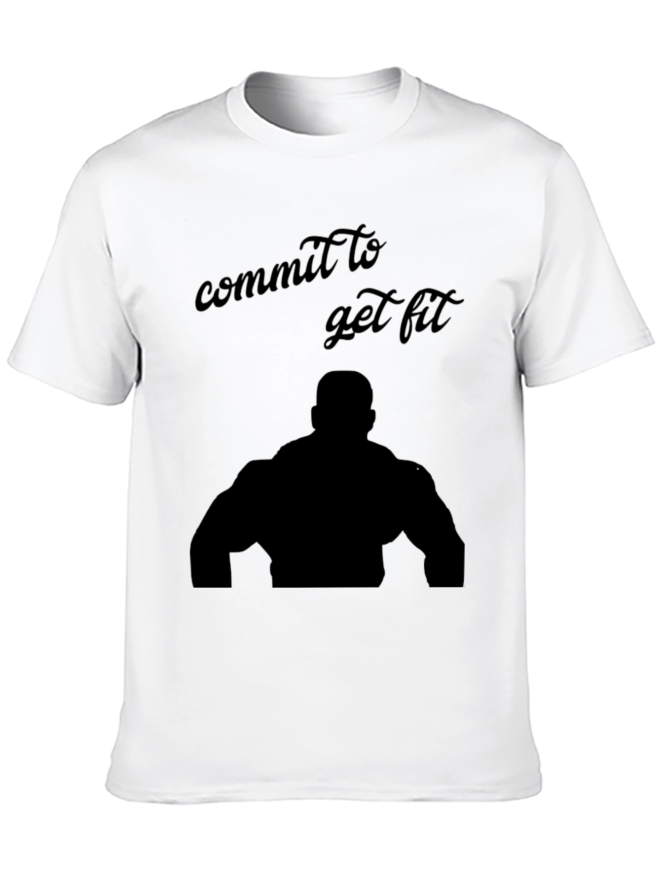 Commit to Get Fit Black T-Shirt Gym Motivation