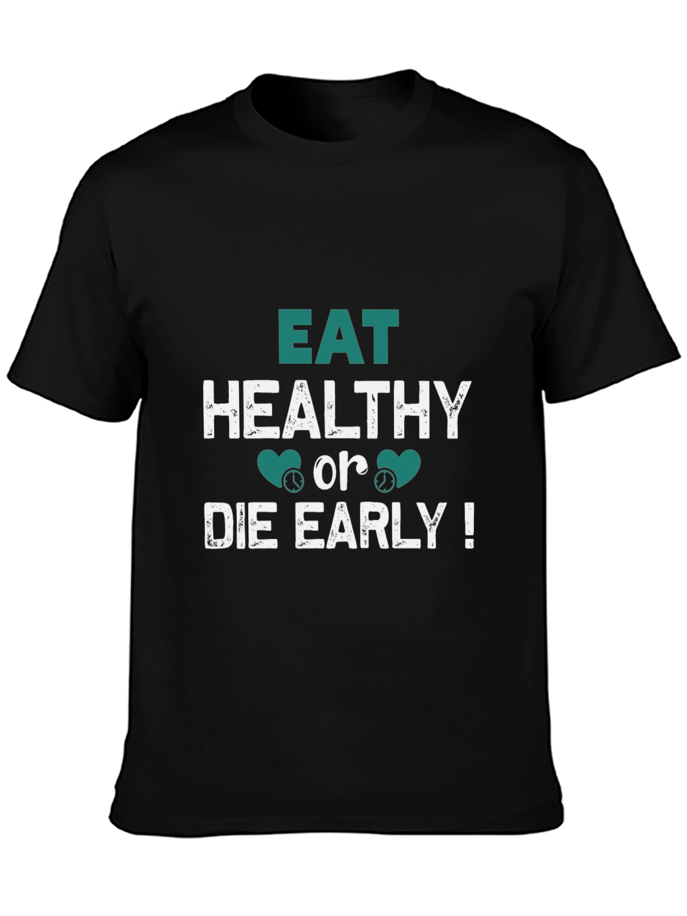 Eat Healthy Black T-Shirt