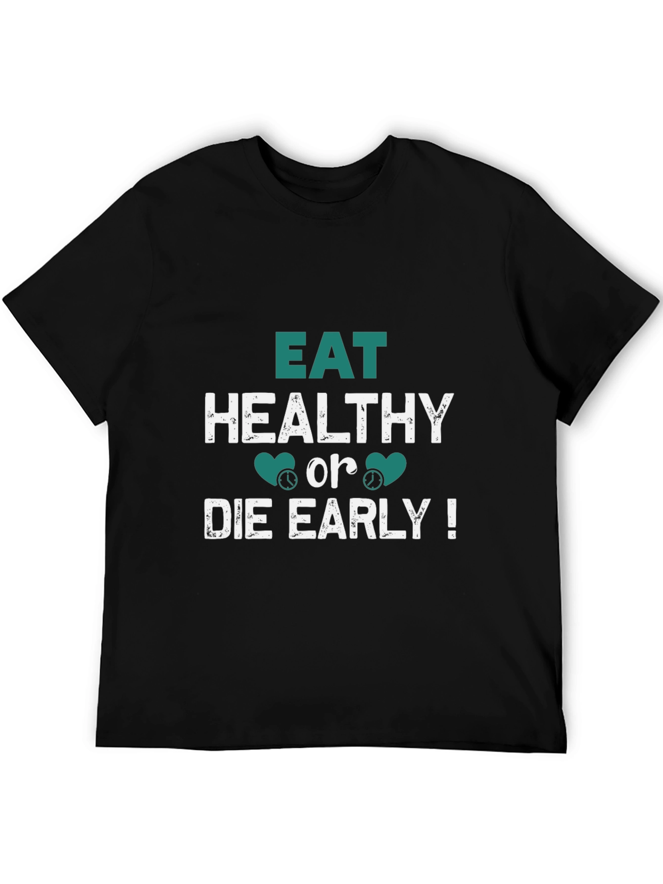 Eat Healthy Black T-Shirt