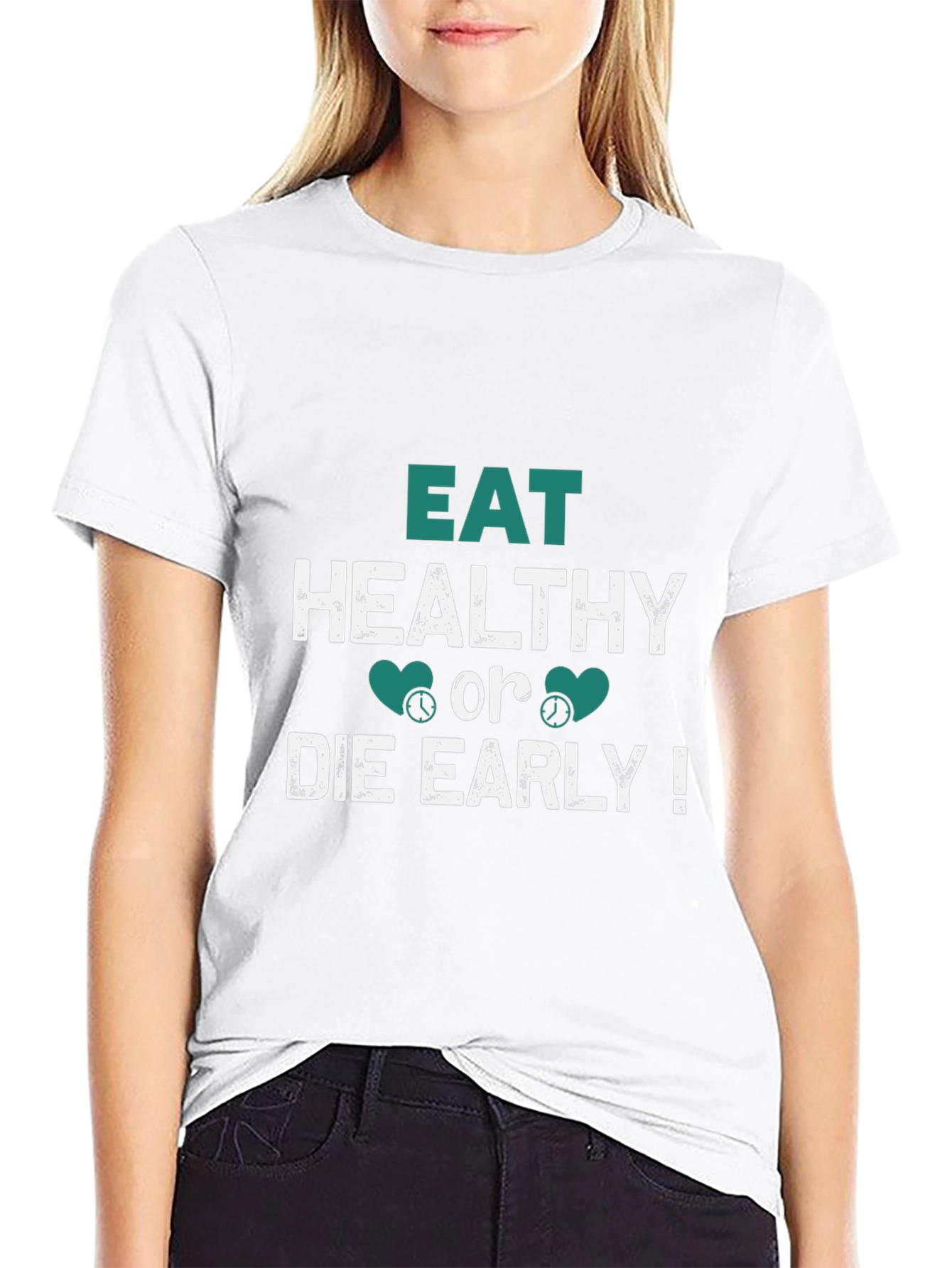 Eat Healthy Black T-Shirt