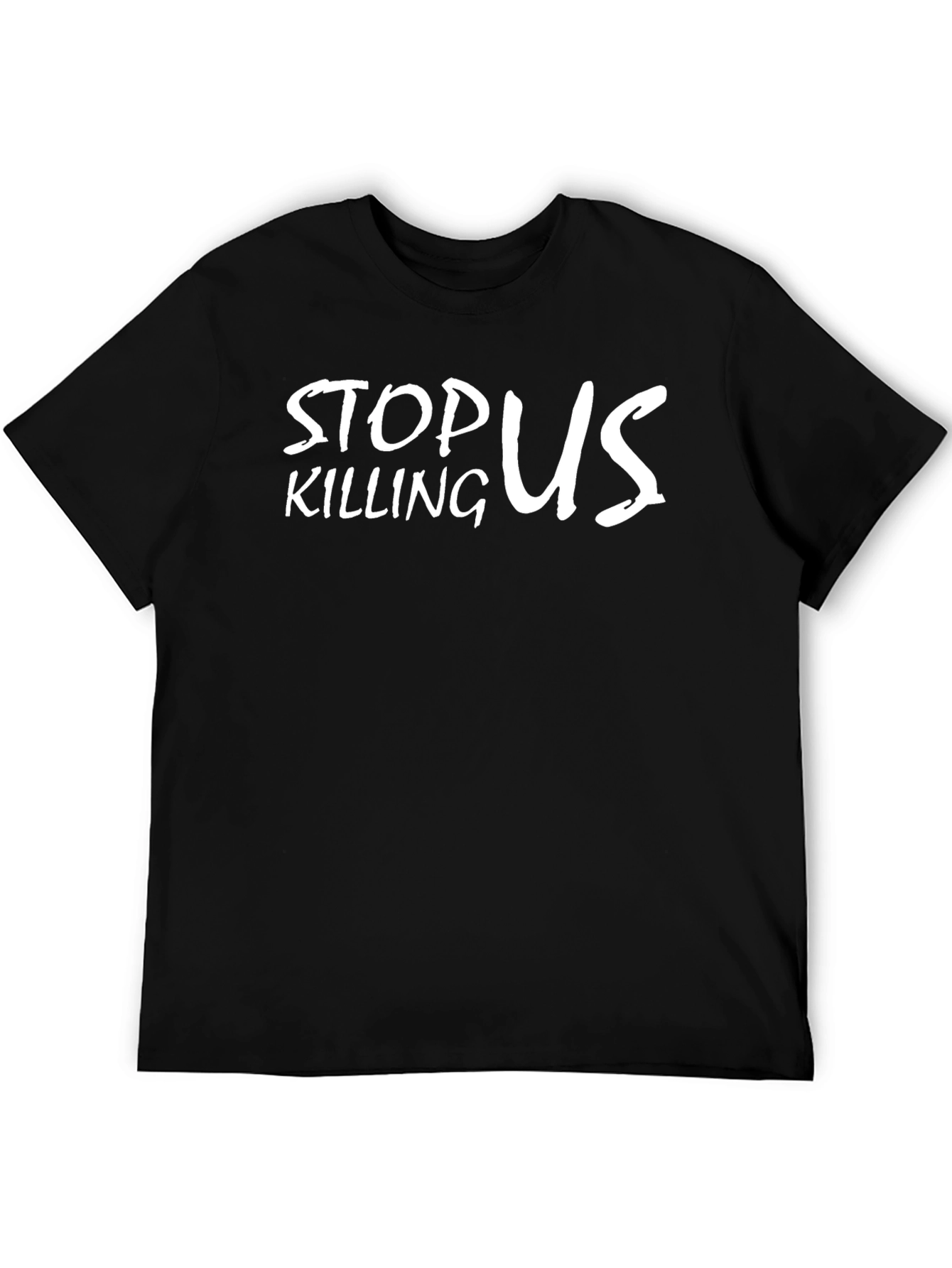 Stop Killing Us Graphic Tee - Black Cotton