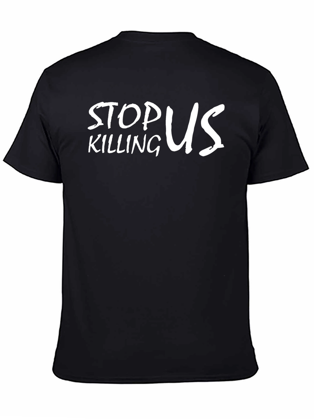 Stop Killing Us Graphic Tee - Black Cotton