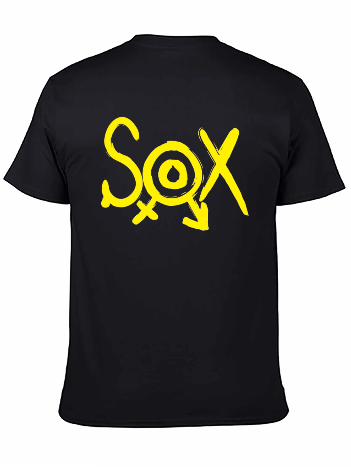 Black T-Shirt - SOX Yellow Graphic Print