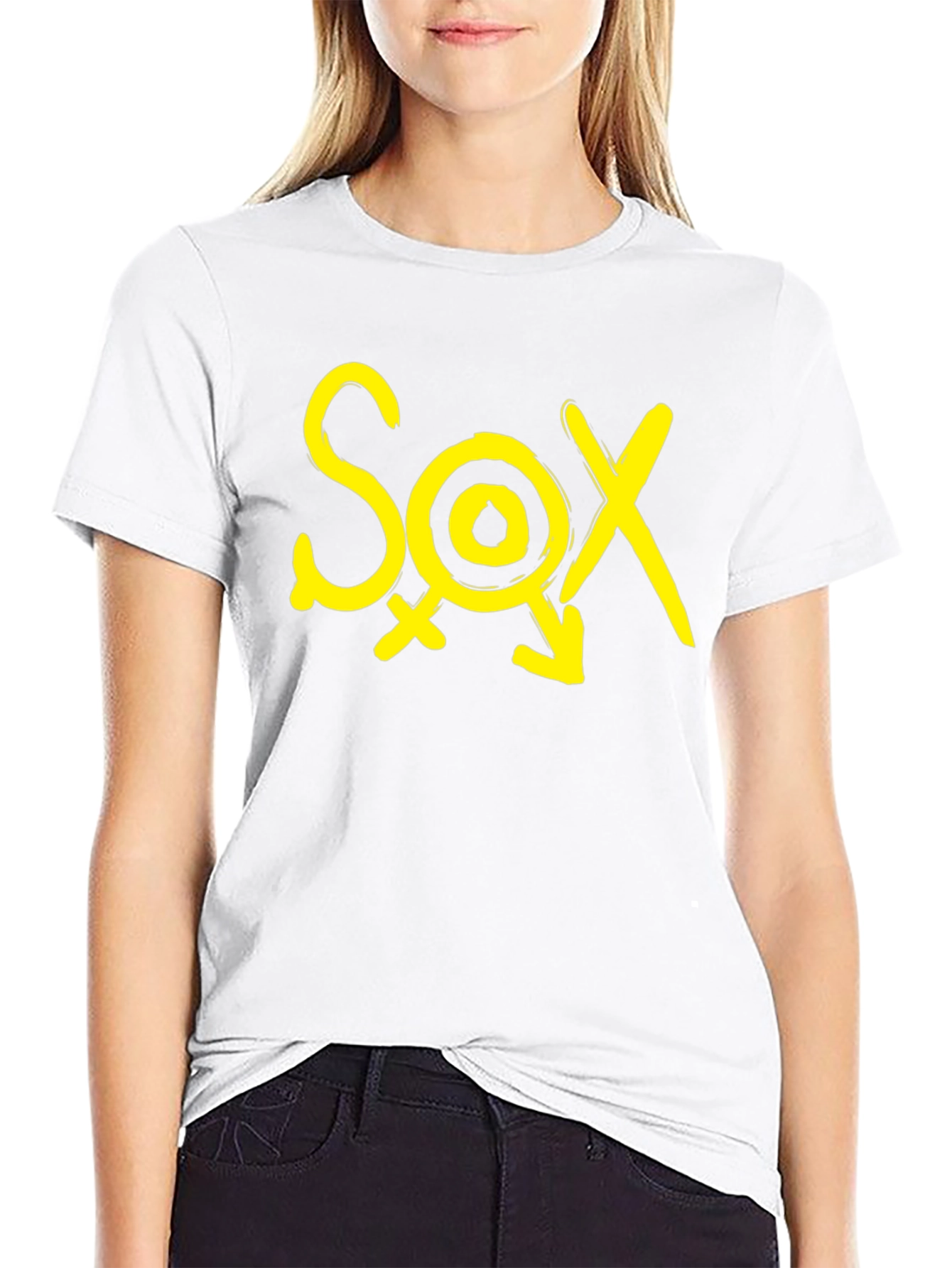 Black T-Shirt - SOX Yellow Graphic Print