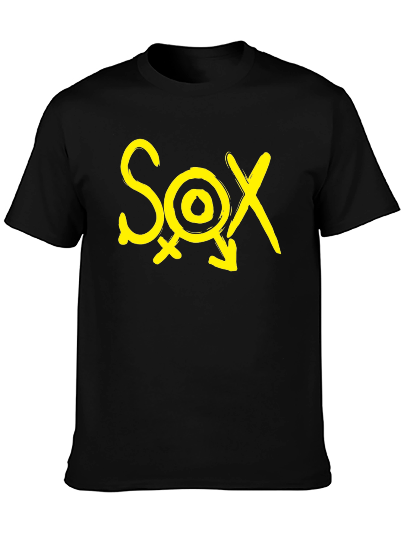Black T-Shirt - SOX Yellow Graphic Print