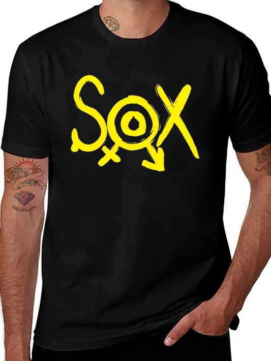 Black T-Shirt - SOX Yellow Graphic Print