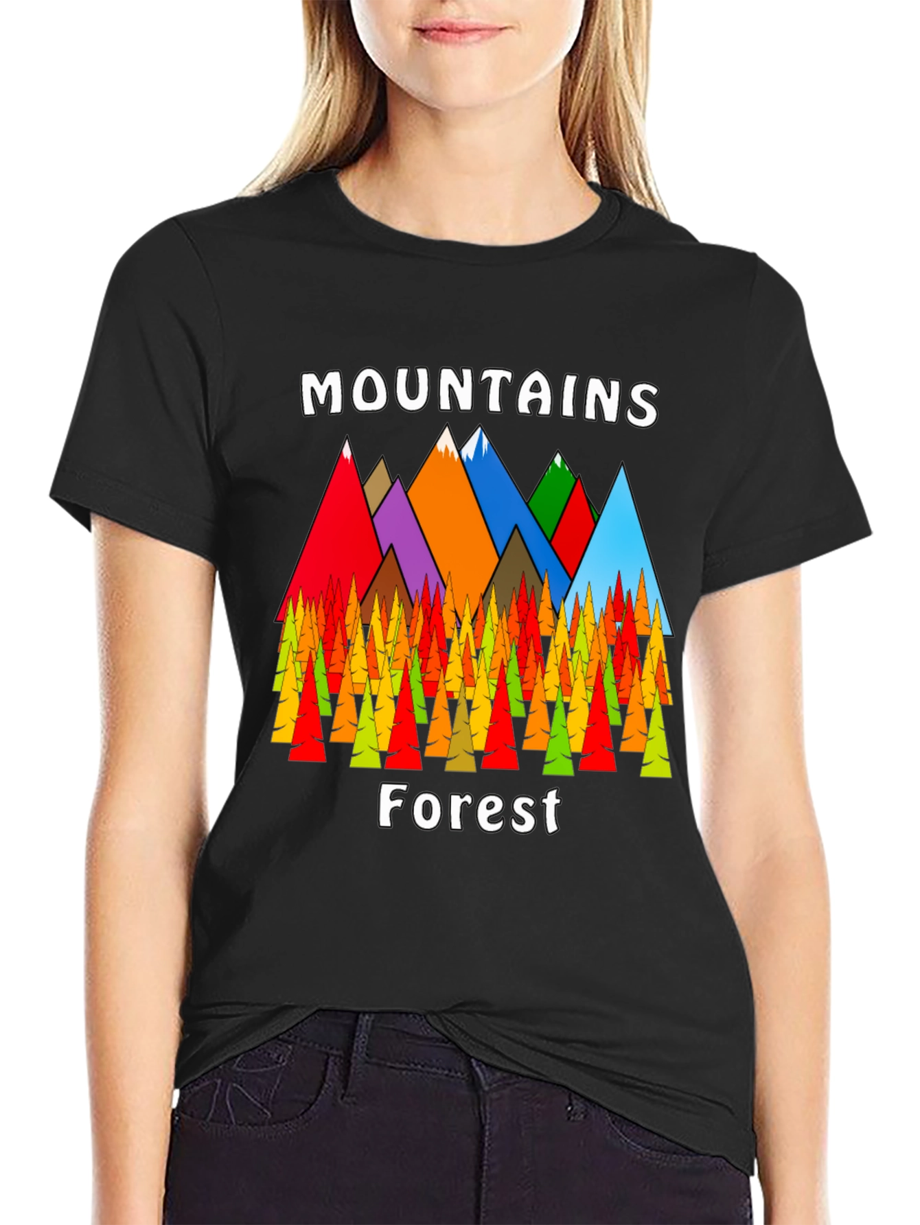 Mountains Forest Graphic Tee - Nature Lovers T-Shirt