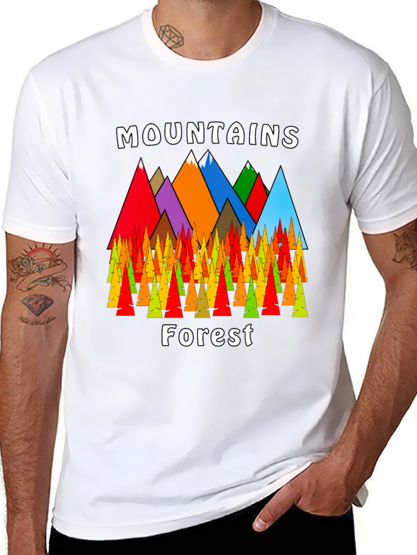 Mountains Forest Graphic Tee - Nature Lovers T-Shirt