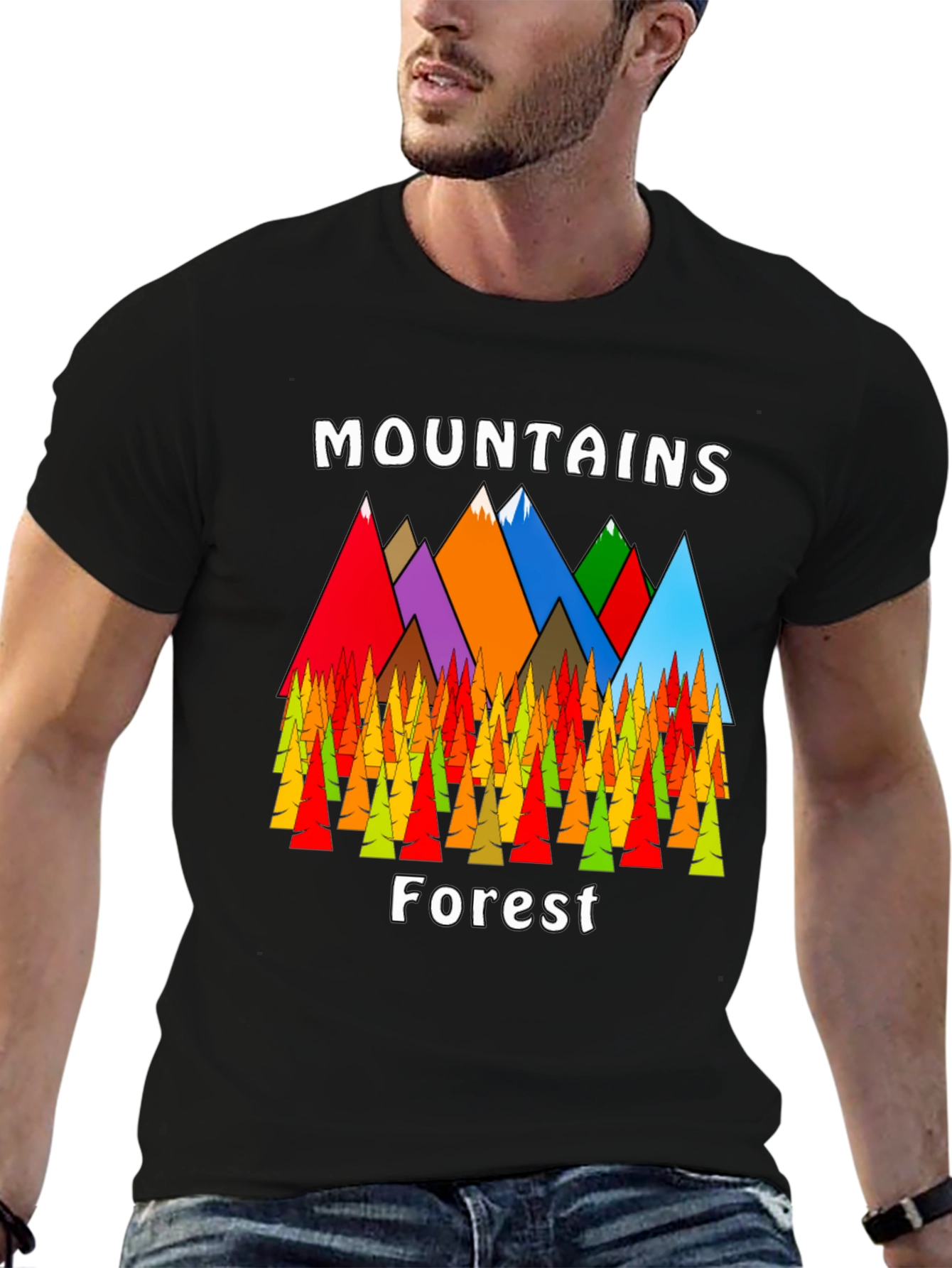 Mountains Forest Graphic Tee - Nature Lovers T-Shirt