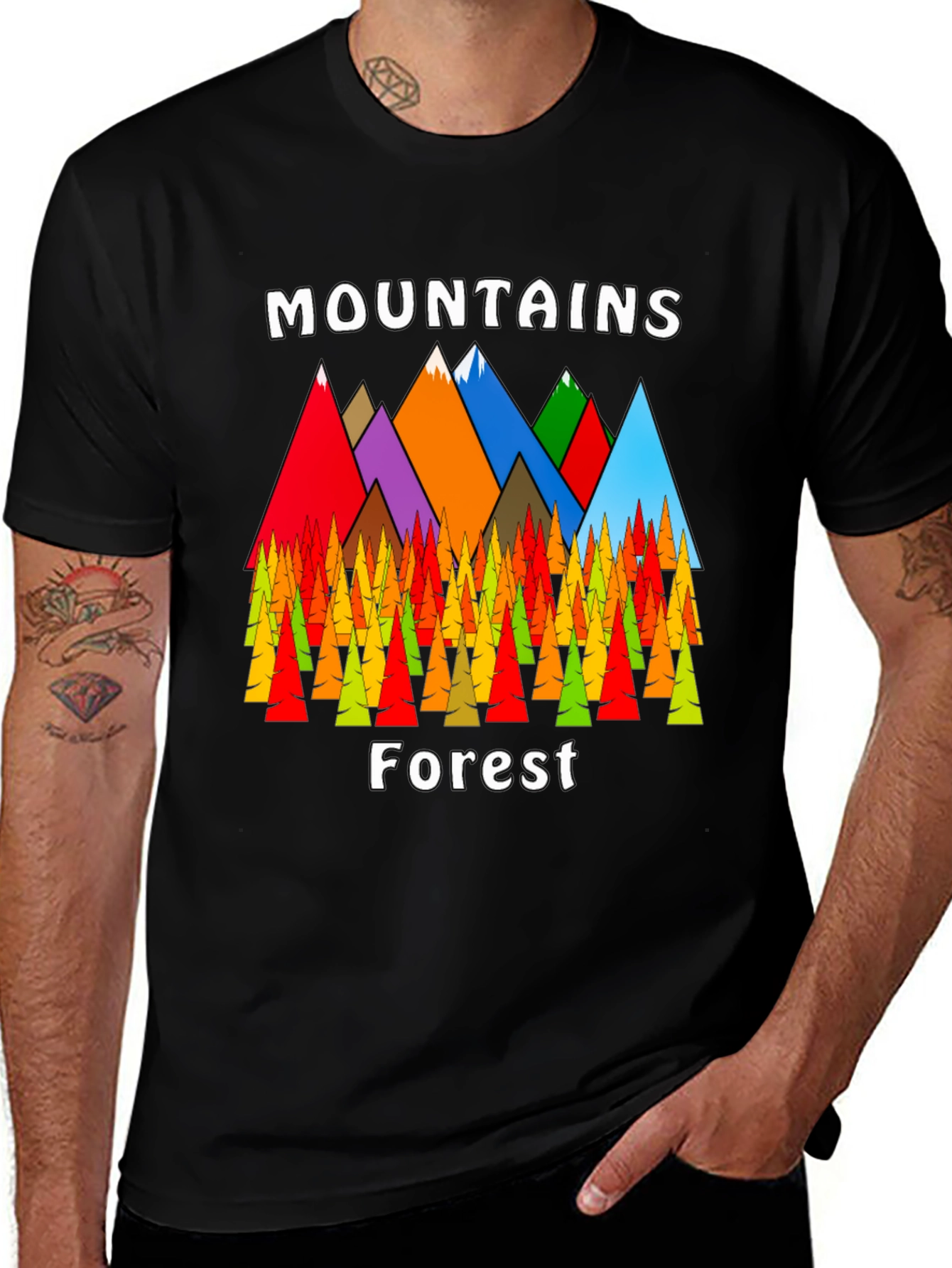 Mountains Forest Graphic Tee - Nature Lovers T-Shirt