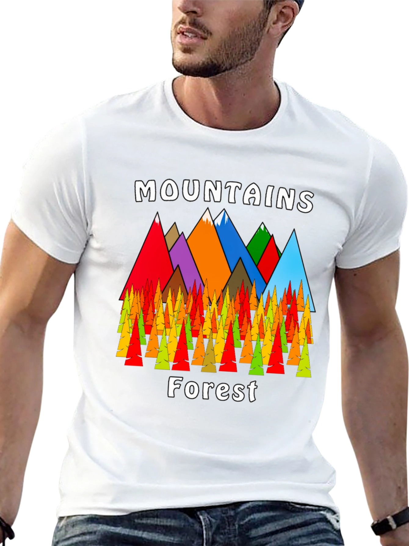 Mountains Forest Graphic Tee - Nature Lovers T-Shirt