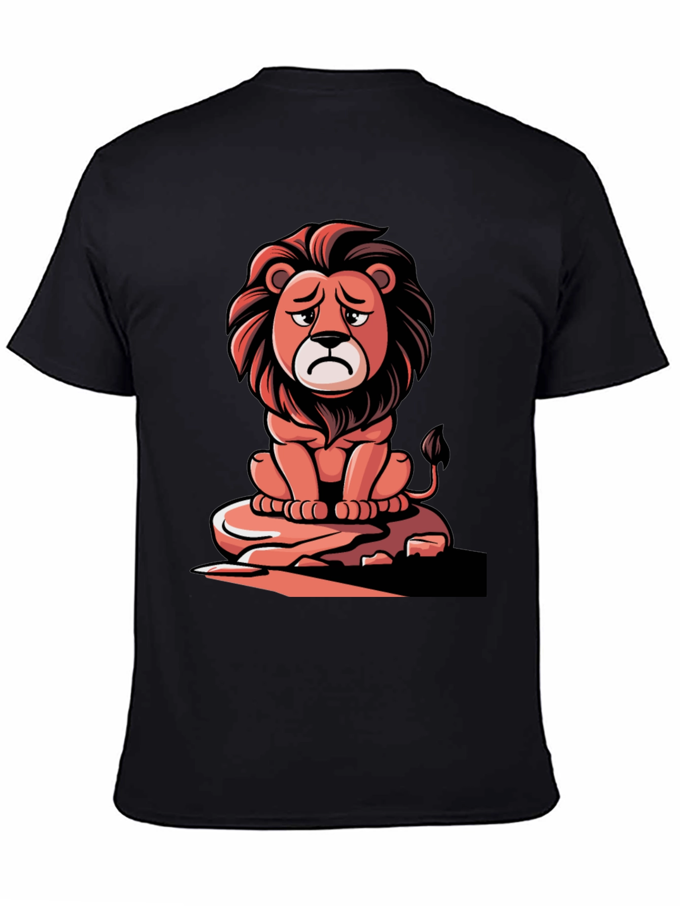 Sad Lion Graphic Tee - Unisex Black T-Shirt