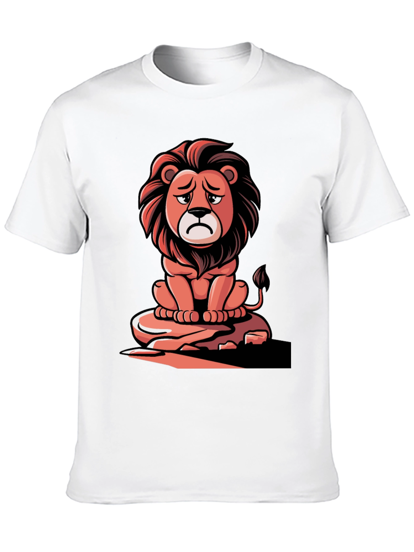 Sad Lion Graphic Tee - Unisex Black T-Shirt