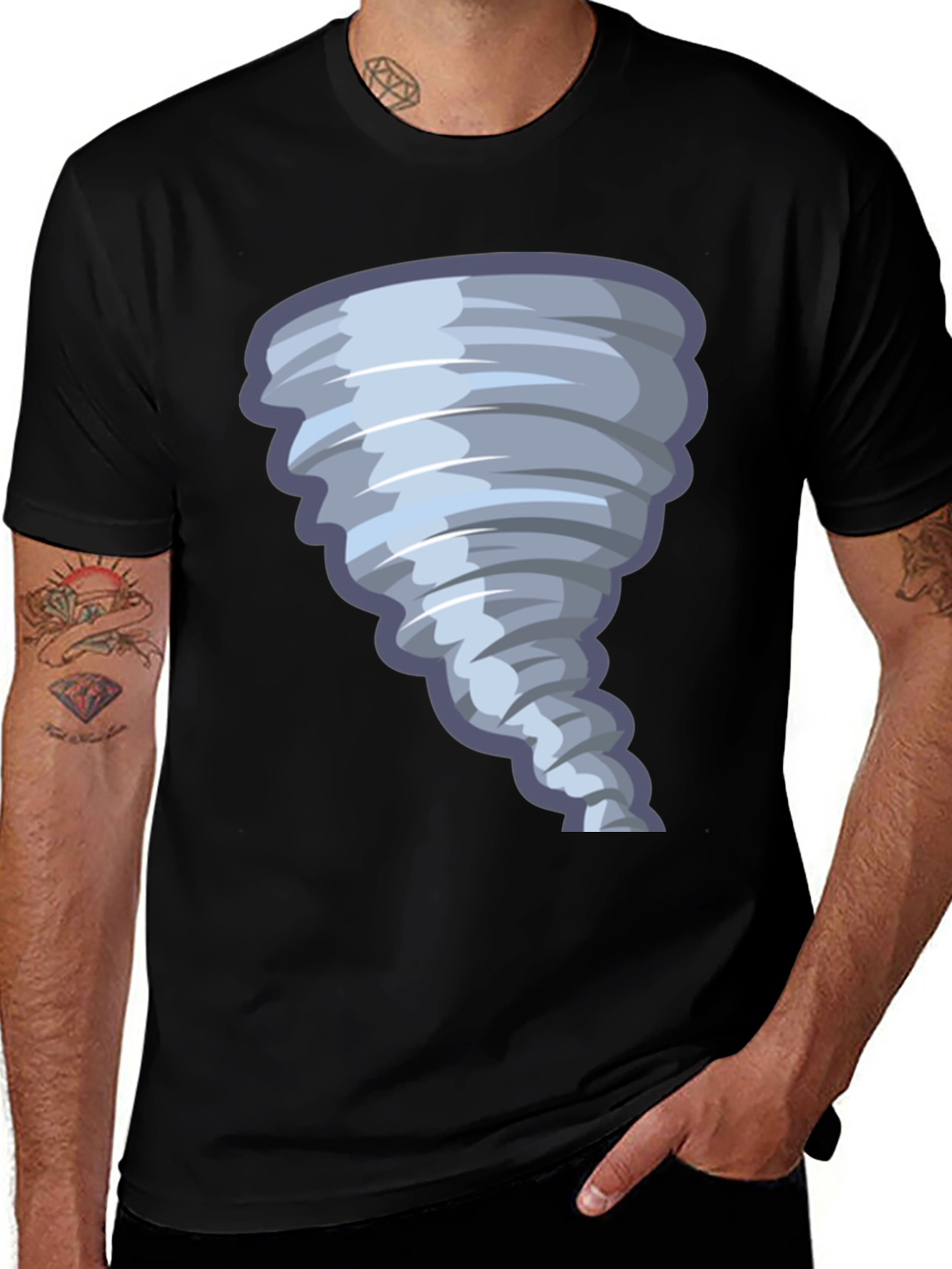 Cartoon Tornado Graphic Tee - Fun Weather Shirt