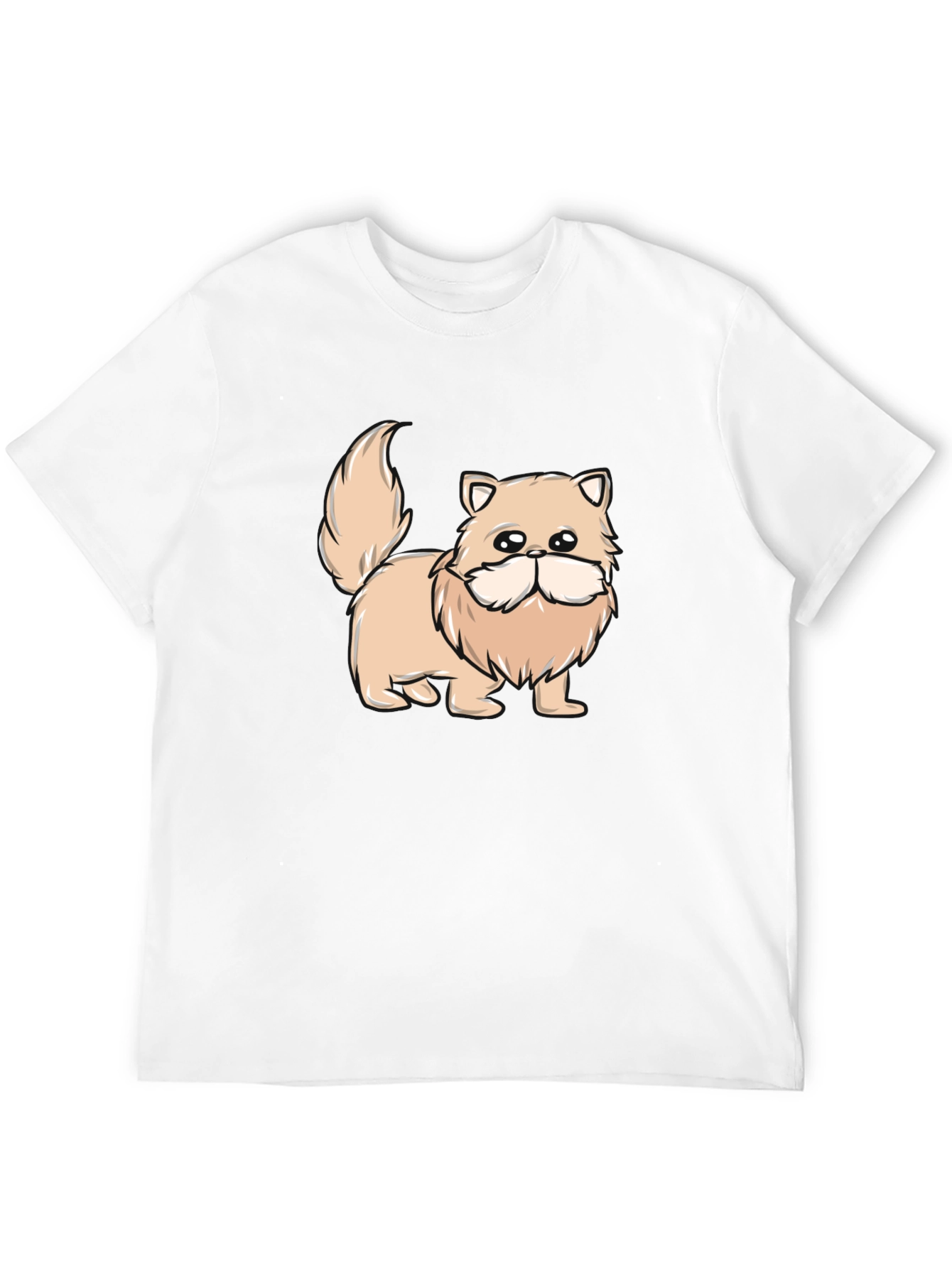 Cute Cat Graphic Tee - Black Cotton Shirt
