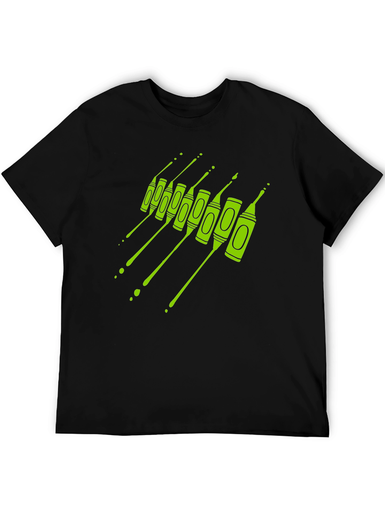 Crayon Drip Graphic Tee - Artistic Black T-Shirt