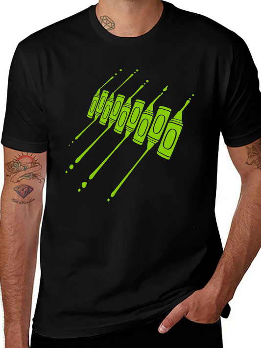Crayon Drip Graphic Tee - Artistic Black T-Shirt