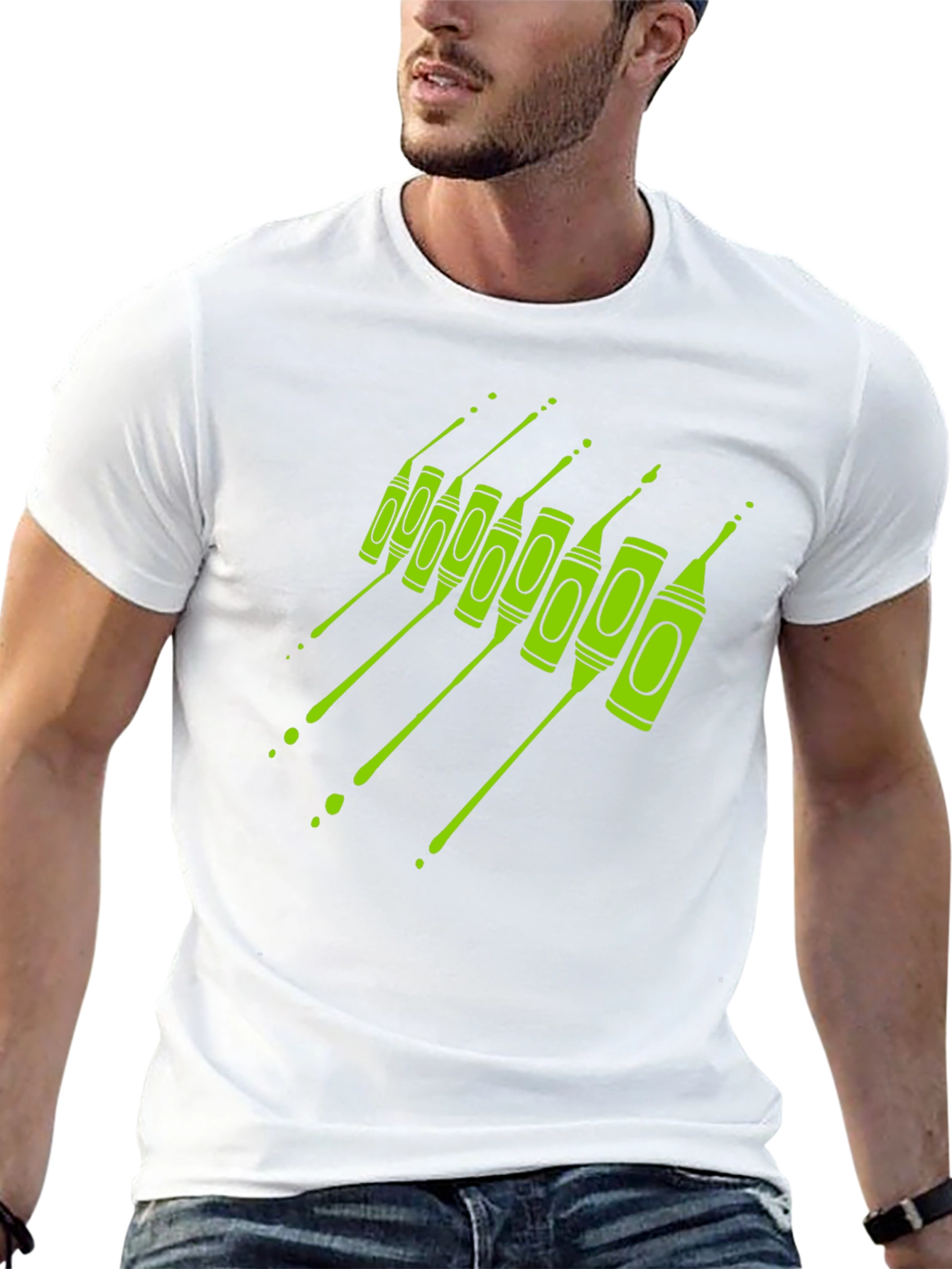Crayon Drip Graphic Tee - Artistic Black T-Shirt