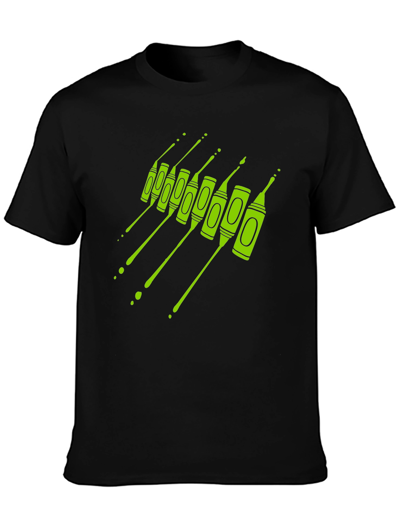 Crayon Drip Graphic Tee - Artistic Black T-Shirt