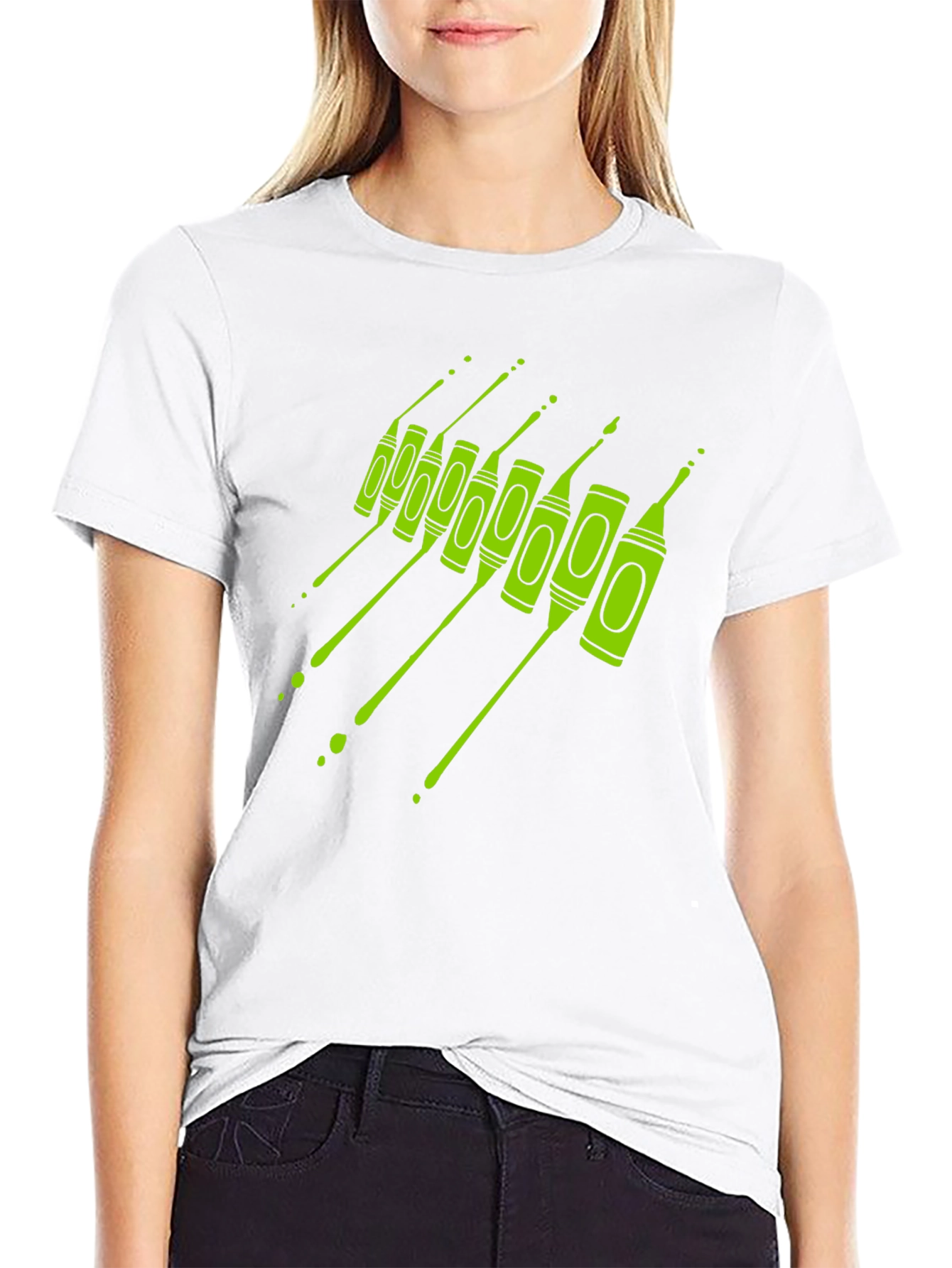 Crayon Drip Graphic Tee - Artistic Black T-Shirt