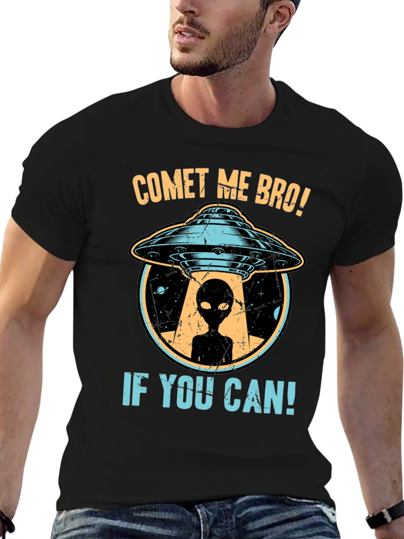 Comet Me Bro! UFO Alien Graphic T-Shirt