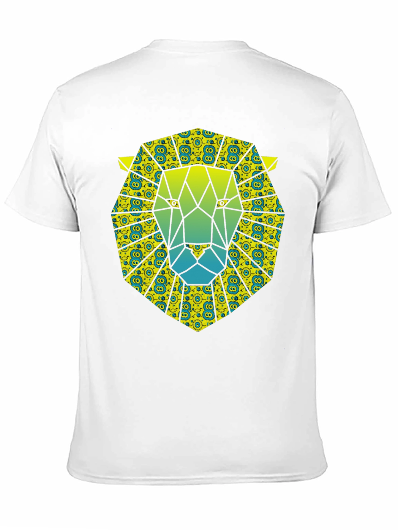 Geometric Lion Graphic Tee - Black