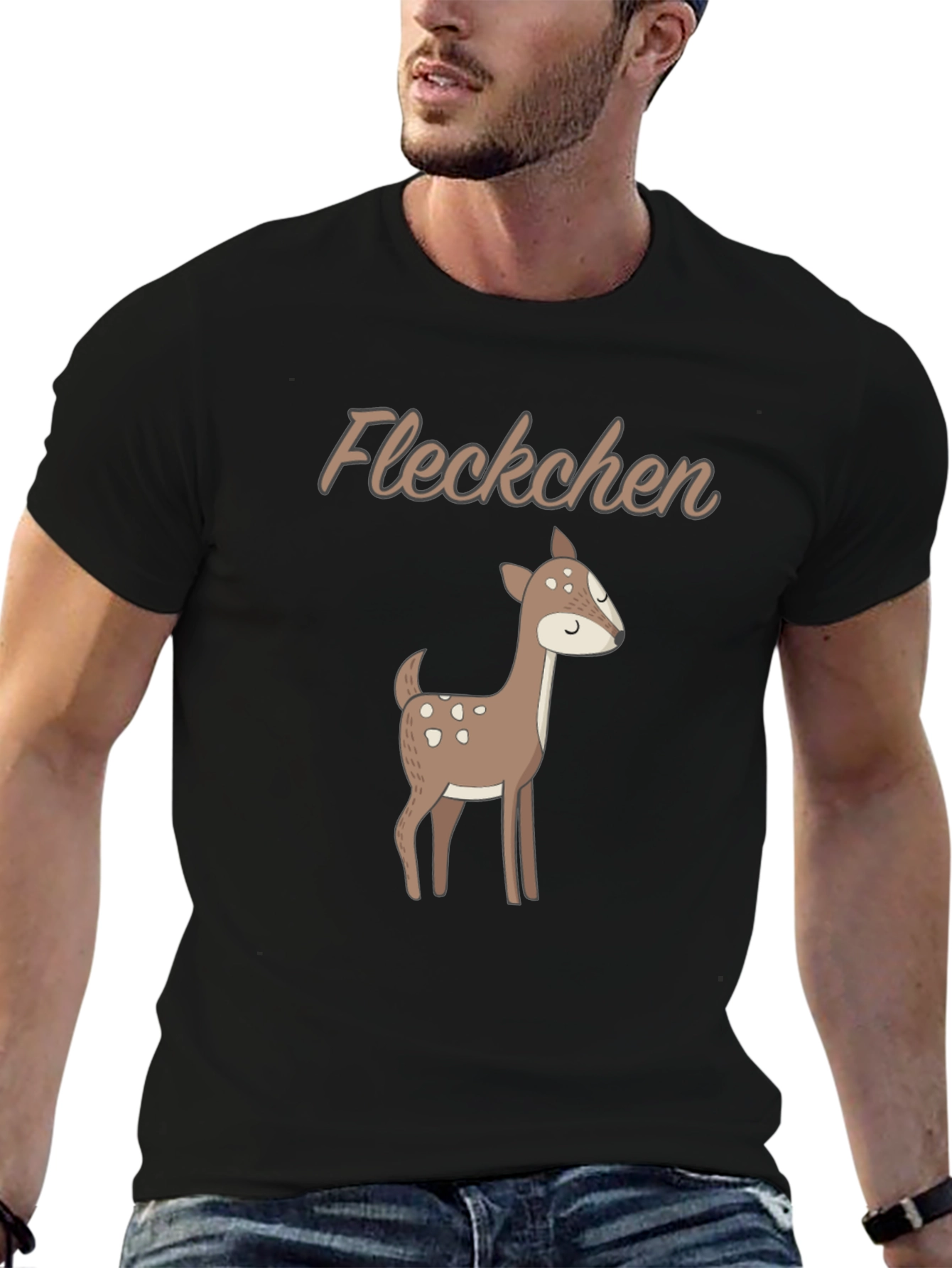 Cute Deer Graphic Tee - Fleckchen
