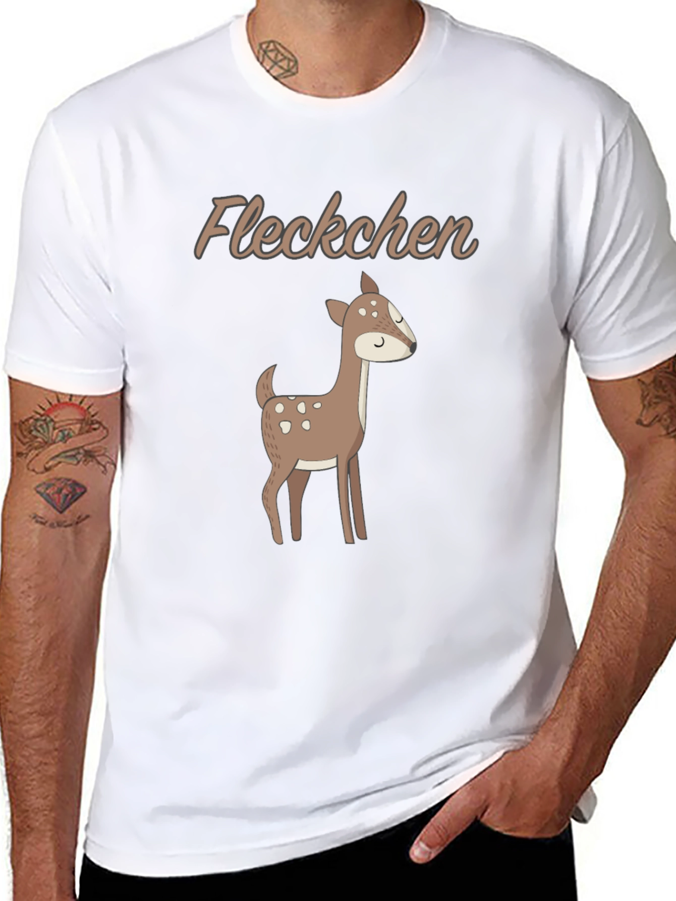 Cute Deer Graphic Tee - Fleckchen