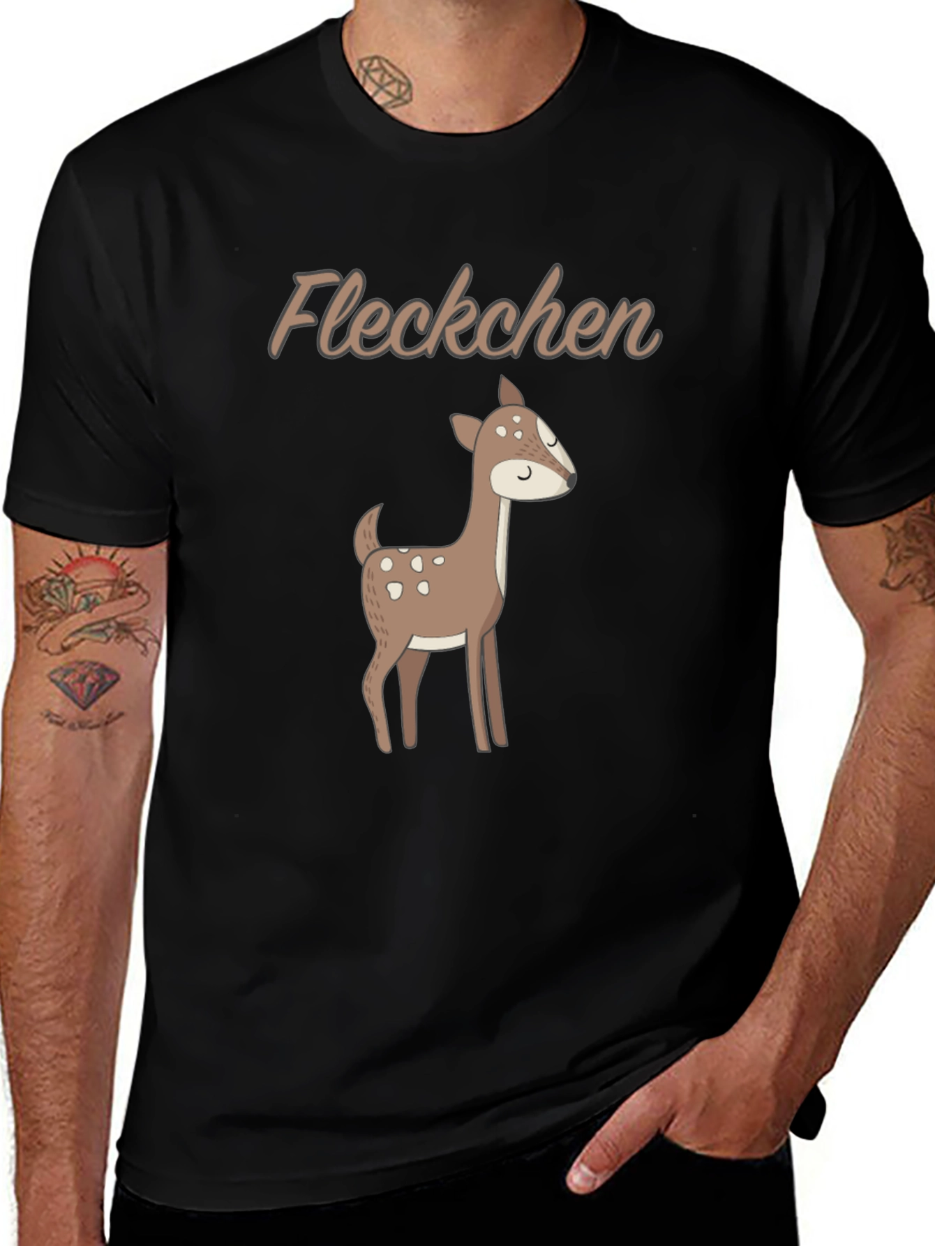 Cute Deer Graphic Tee - Fleckchen