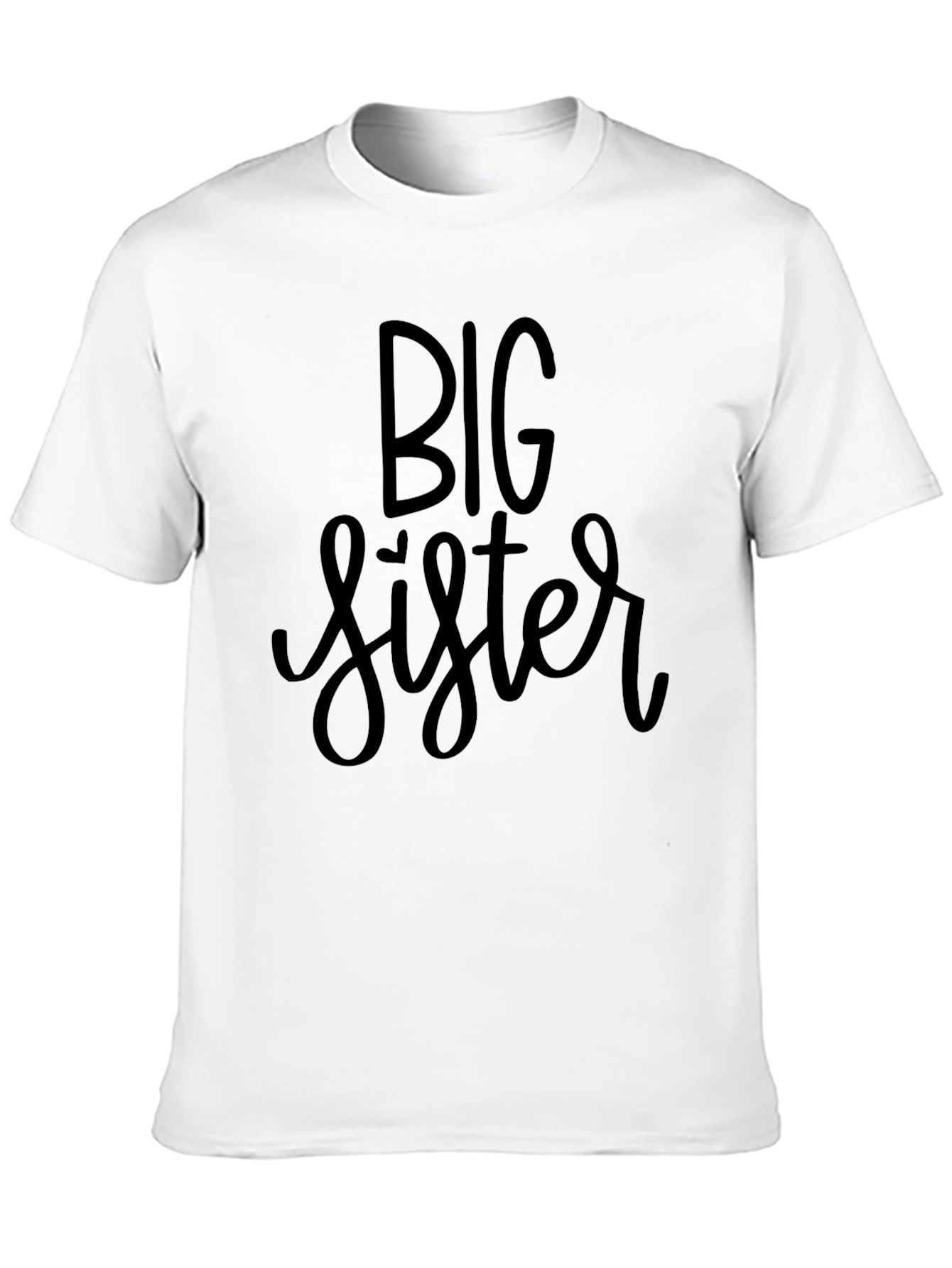 Big Sister Graphic Tee - Black Cotton T-Shirt