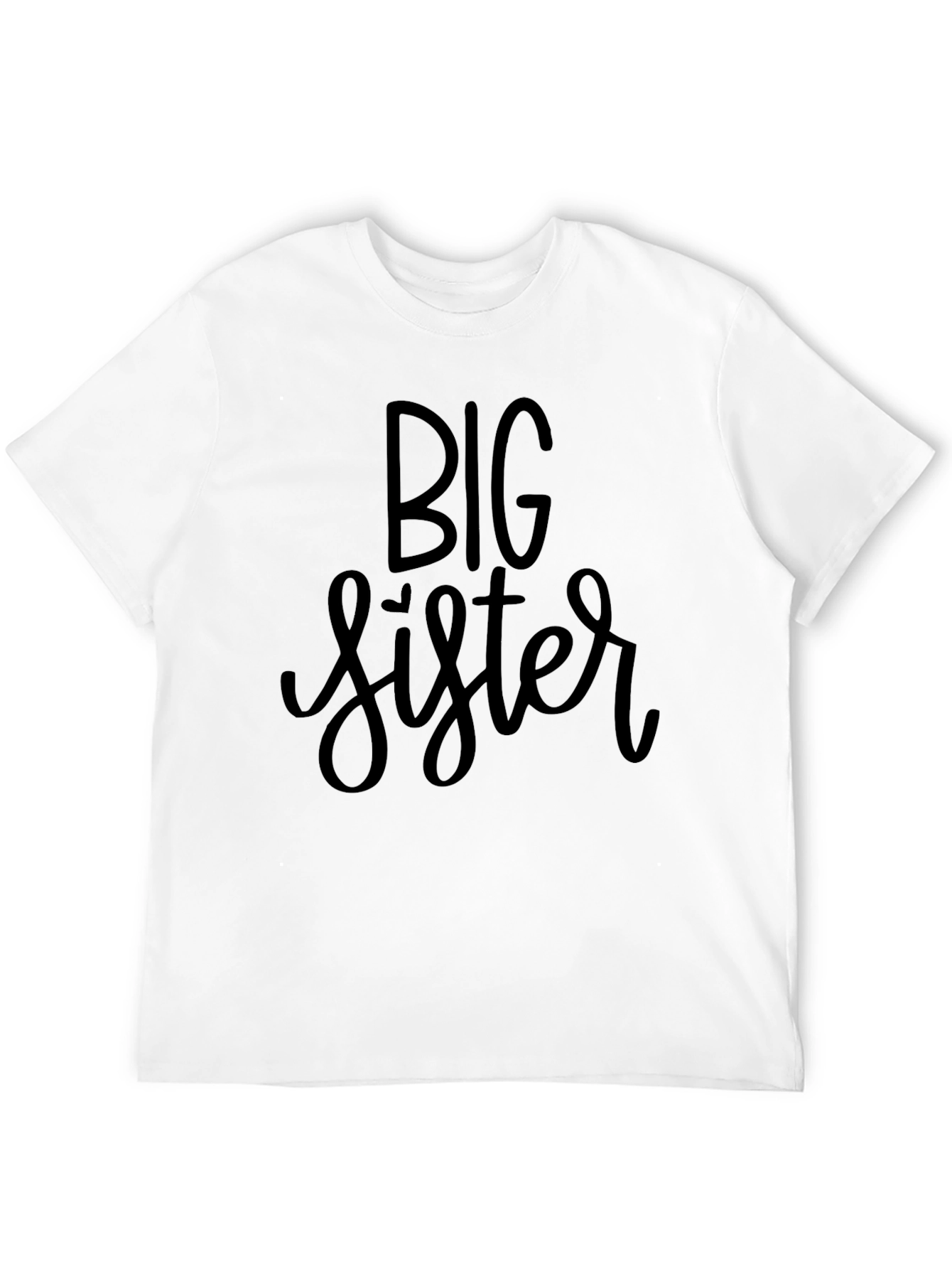 Big Sister Graphic Tee - Black Cotton T-Shirt