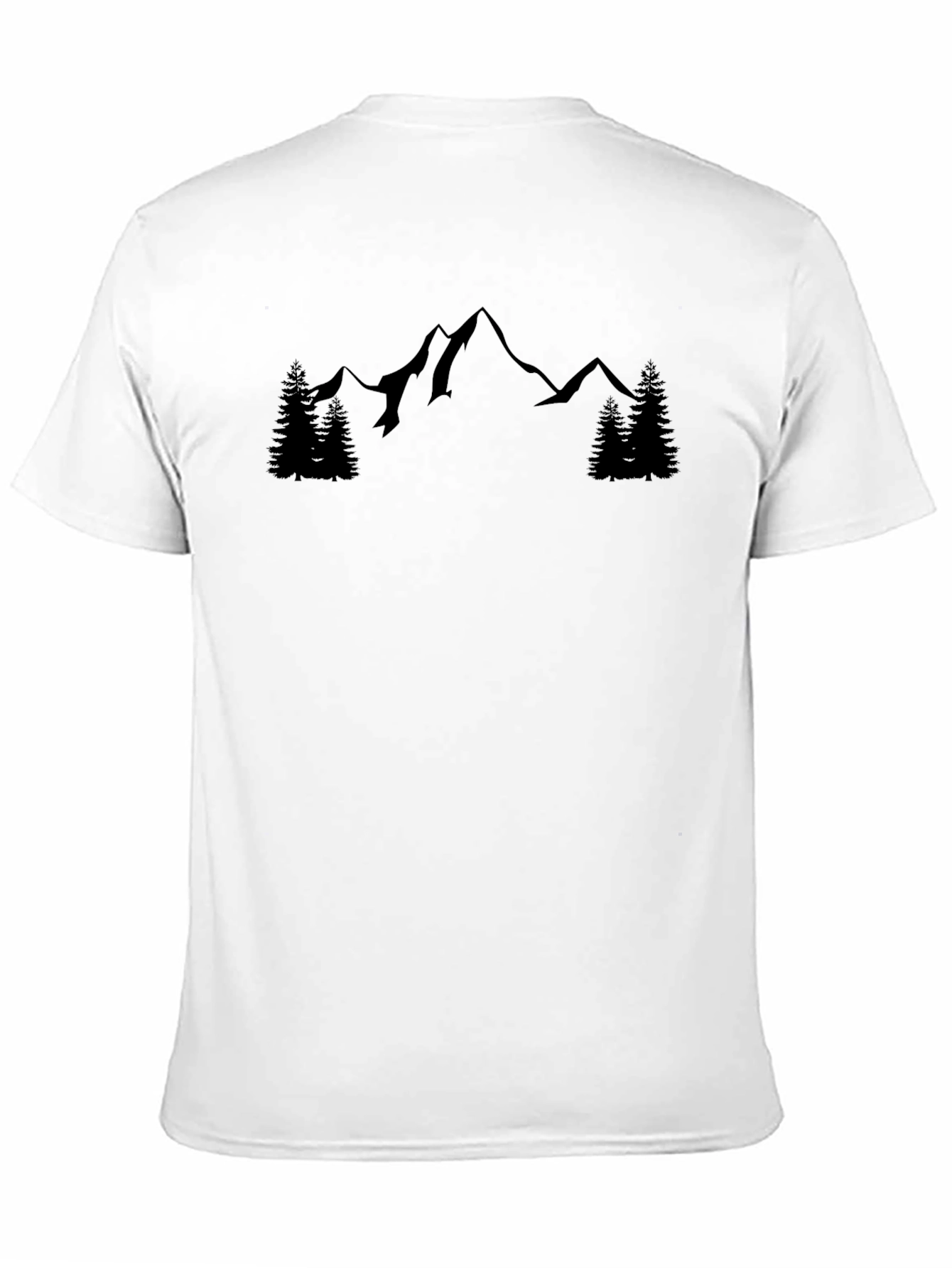 Mountain Peak Graphic Tee - Black Cotton Casual Shirt